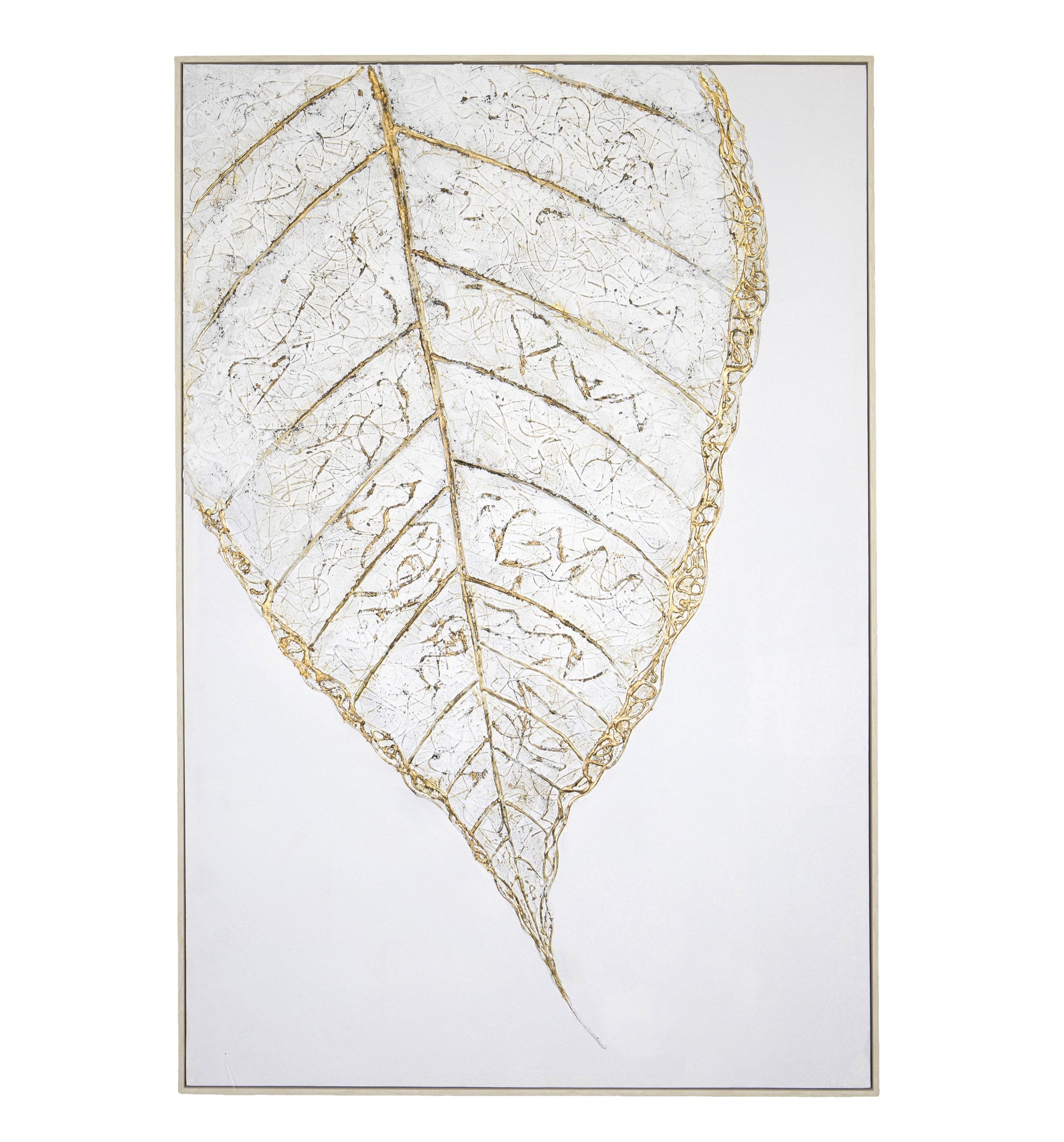 QUADRO FOLHA DOURADA 82X122CM