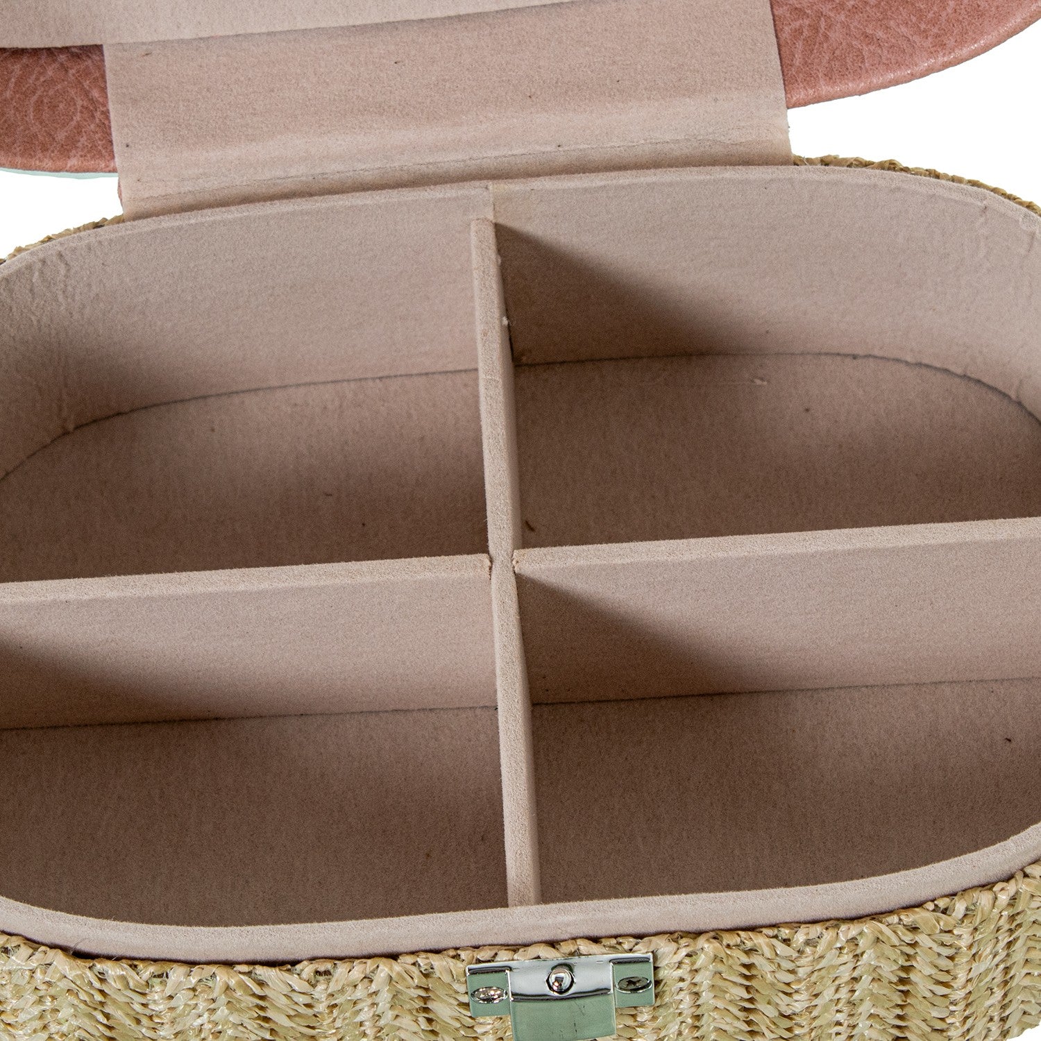 GUARDA-JÓIAS RATTAN/ROSA 18X12X8Cm