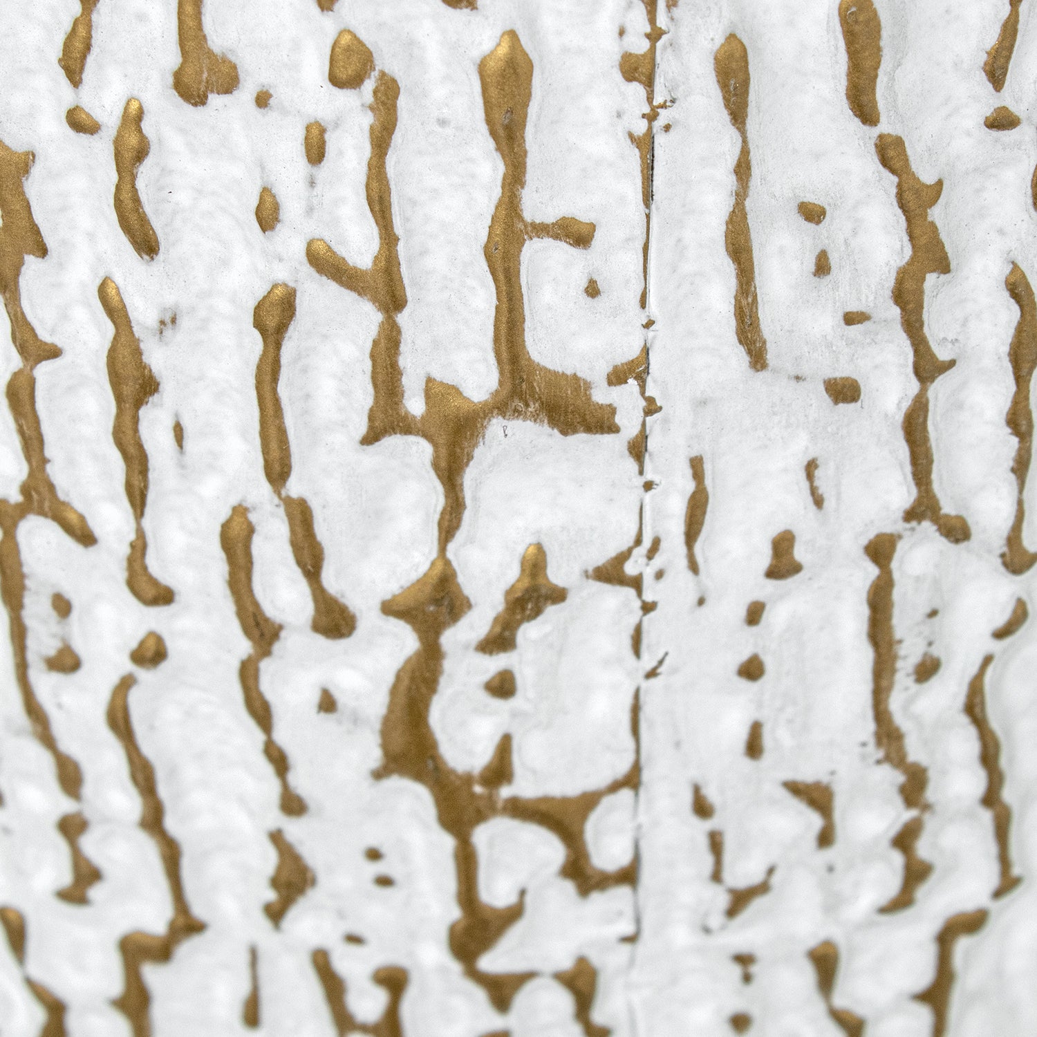 TAMBORETE METAL BRANCO/DOURADO 30X36CM