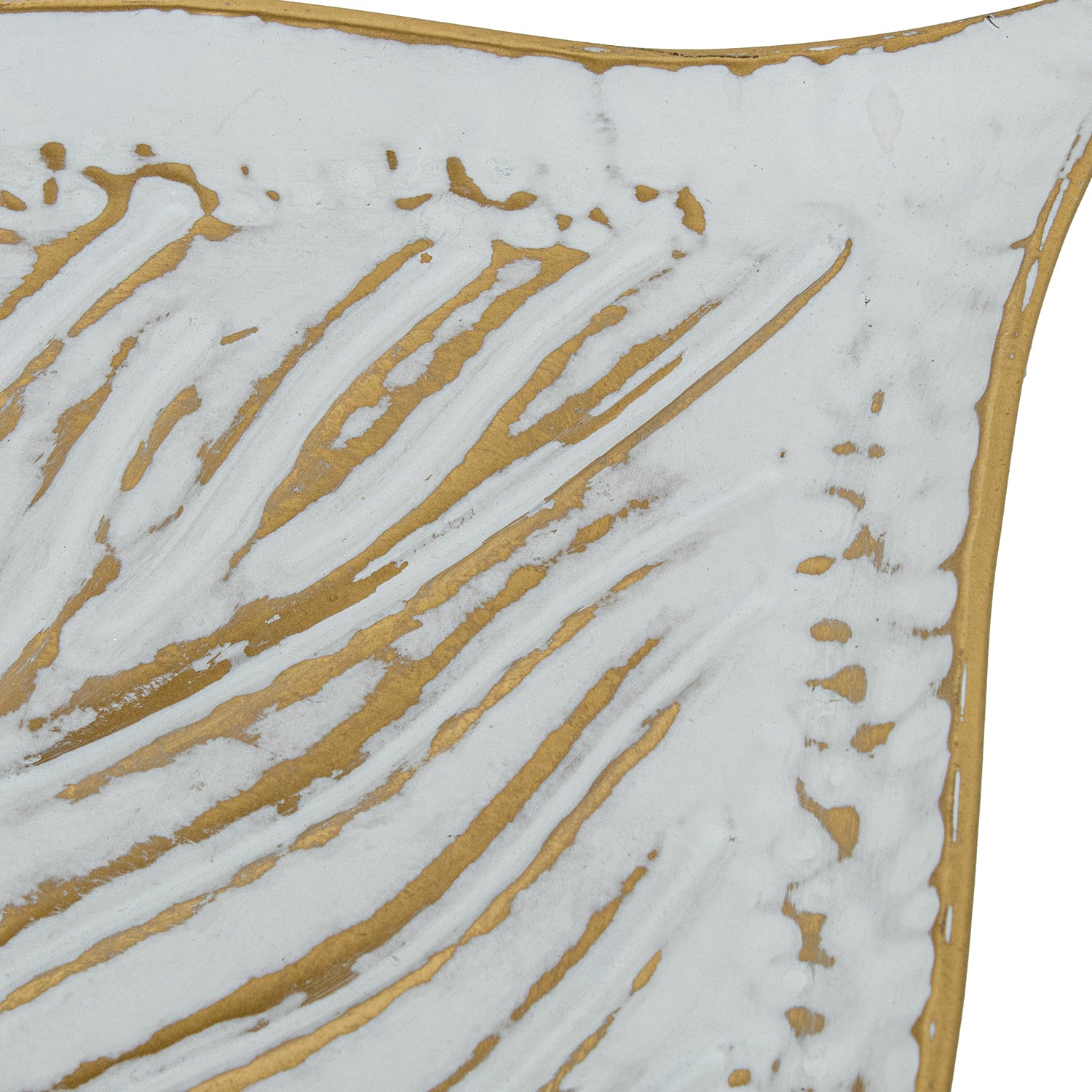 CENTRO FOLHA BRANCO/DOURADO 57X37CM