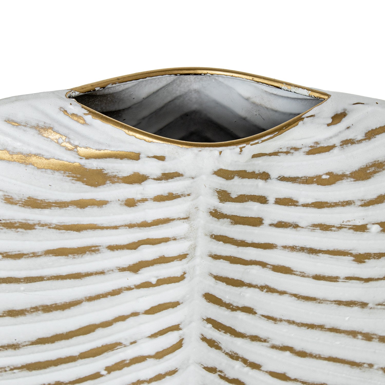 JARRA BRANCA/DOURADA 26,5X7X33Cm