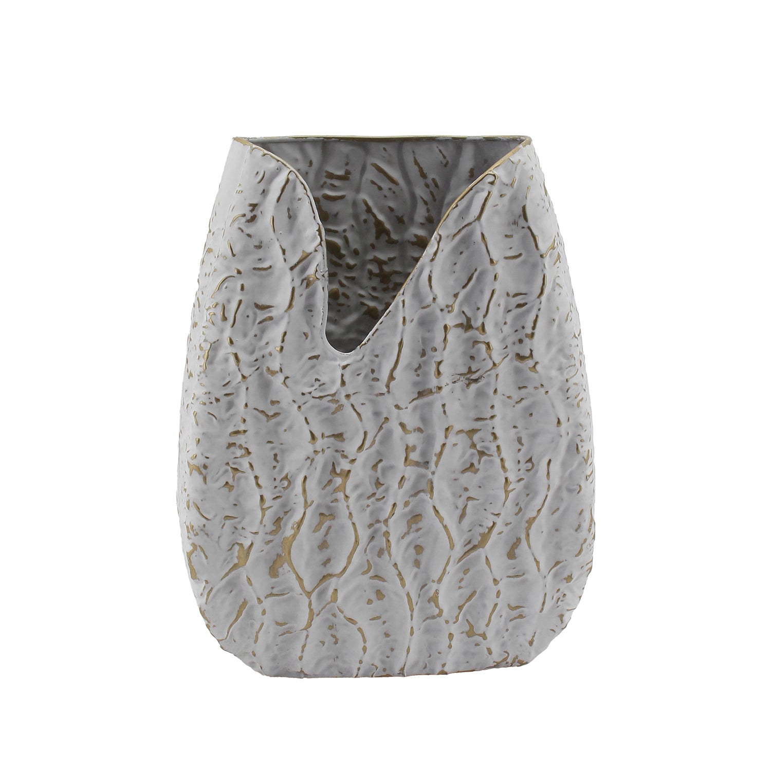 JARRA PERLA/DORADA 24X10,5X33Cm