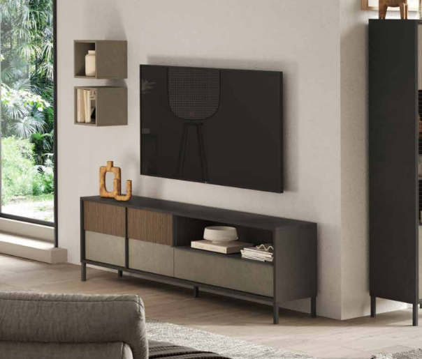 MUEBLE TV LAVA/ARGILLA/MERCURA 206X40X64CM