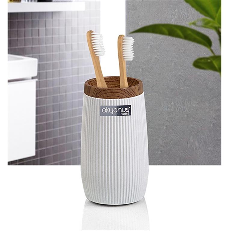 COPO BRANCO/BAMBU 6,5X6,5X13CM