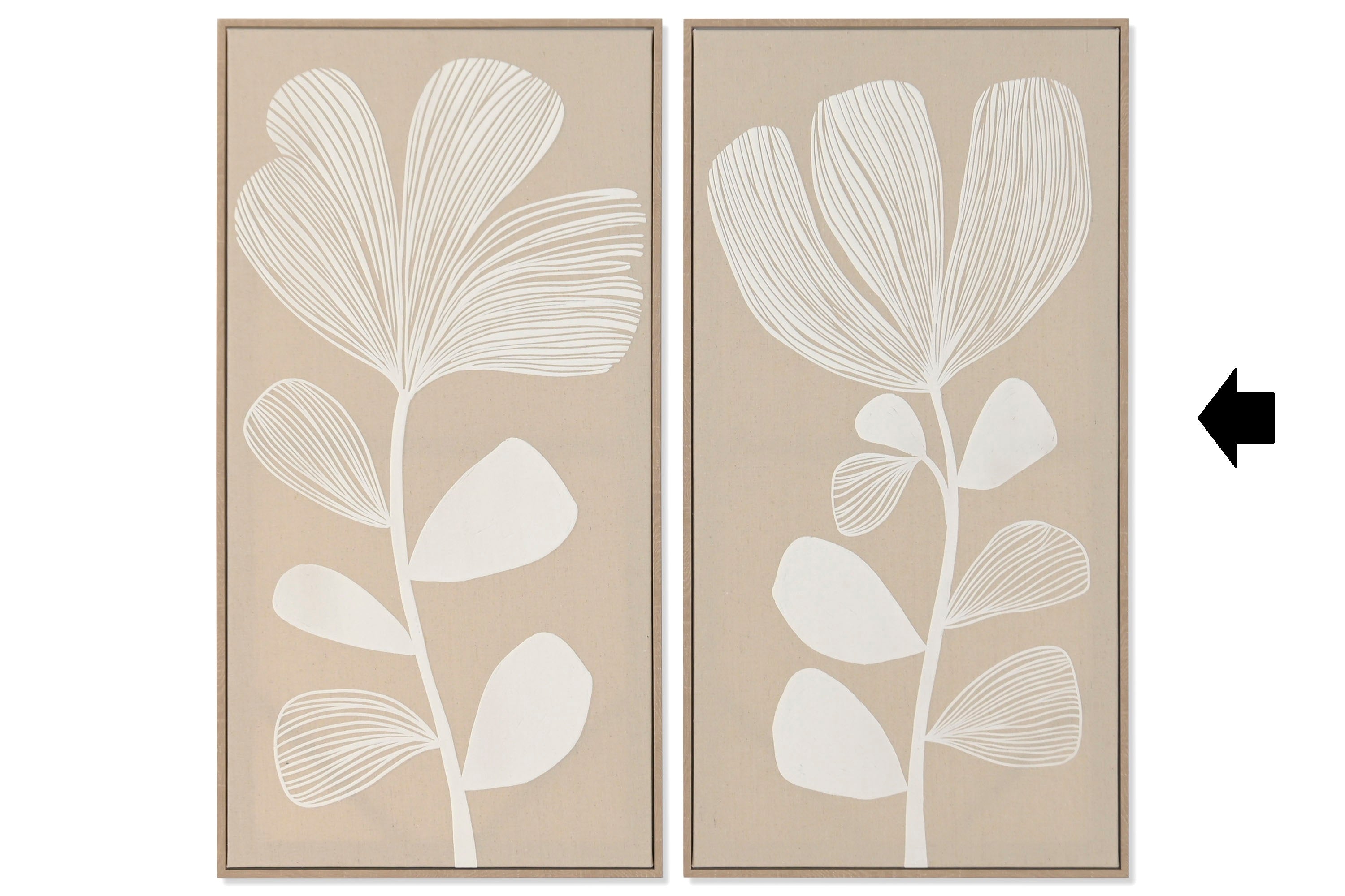 QUADRO BEGE FLOR 40X80Cm