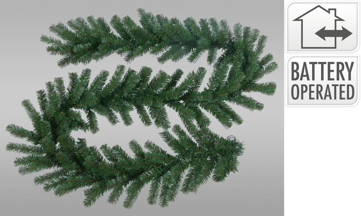 GRINALDA VERDE C/ LED 270X30Cm