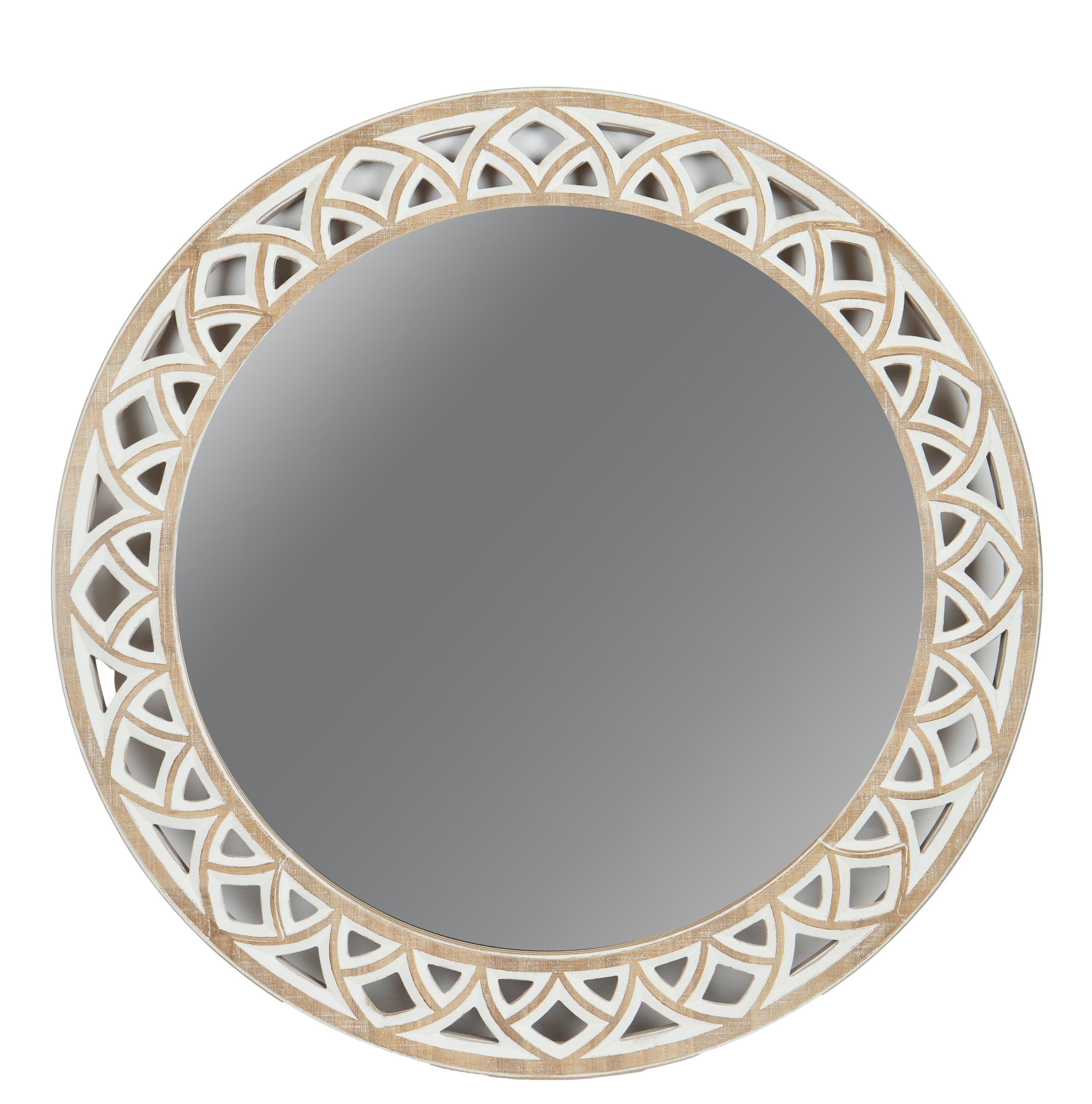 ESPELHO MADEIRA/BRANCO 80,5CM