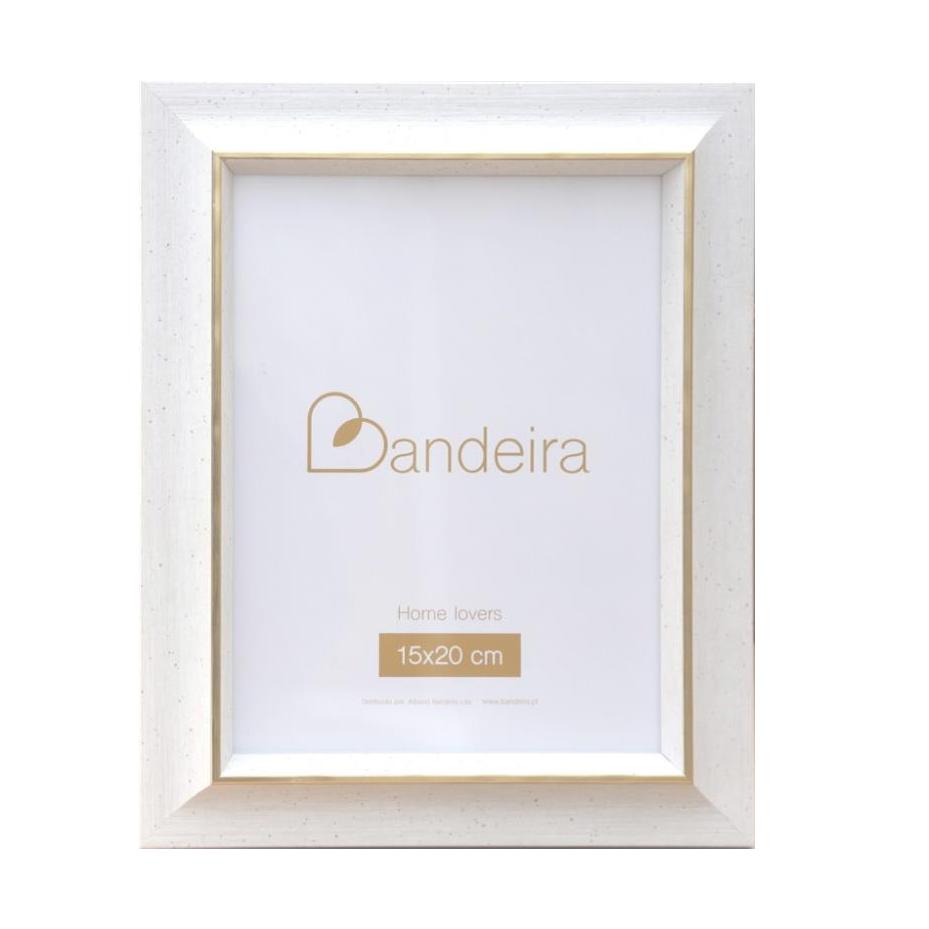 MOLDURA BRANCA/DOURADA 15X20CM