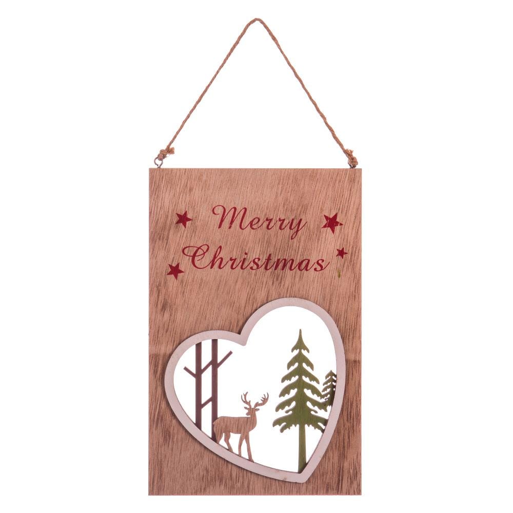 PLACA FELIZ NAVIDAD 14.5X22.5CM