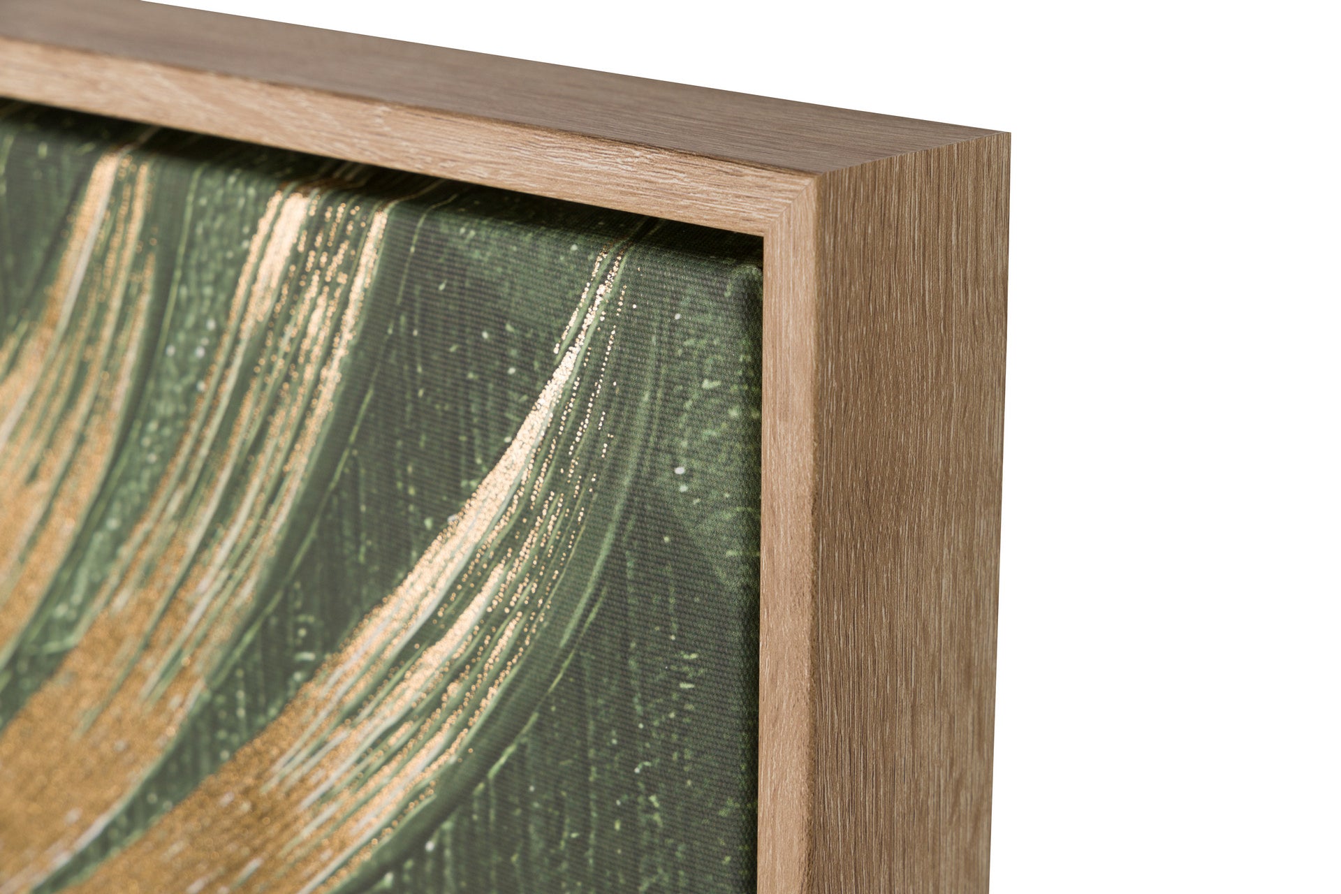 QUADRO FOLHAS VERDE/DOURADO 83X123CM