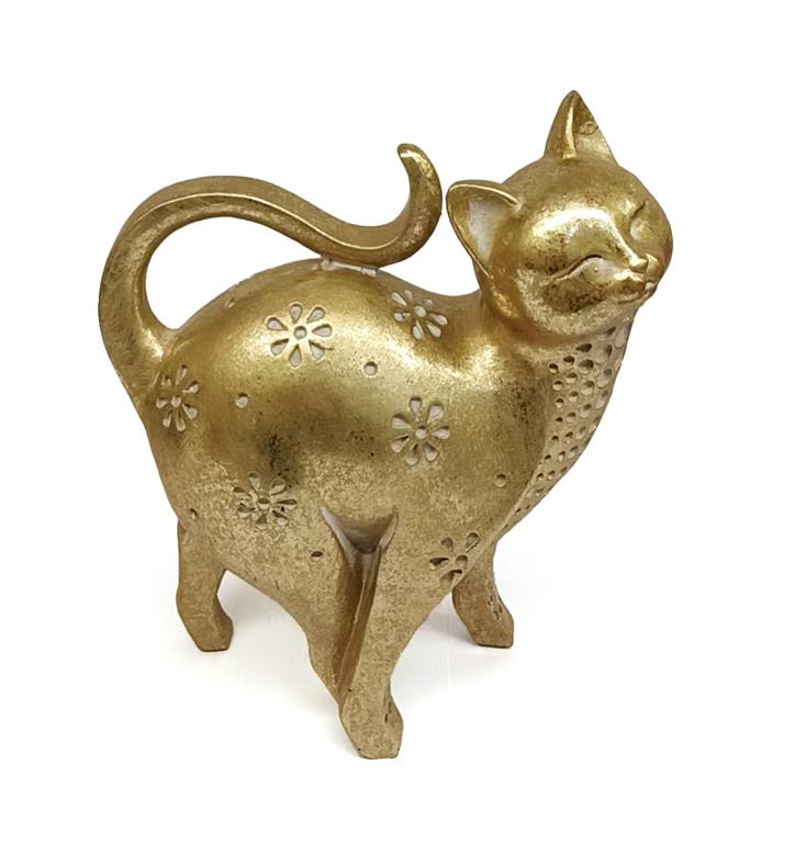 GATO DOURADO 13,5X6X17CM