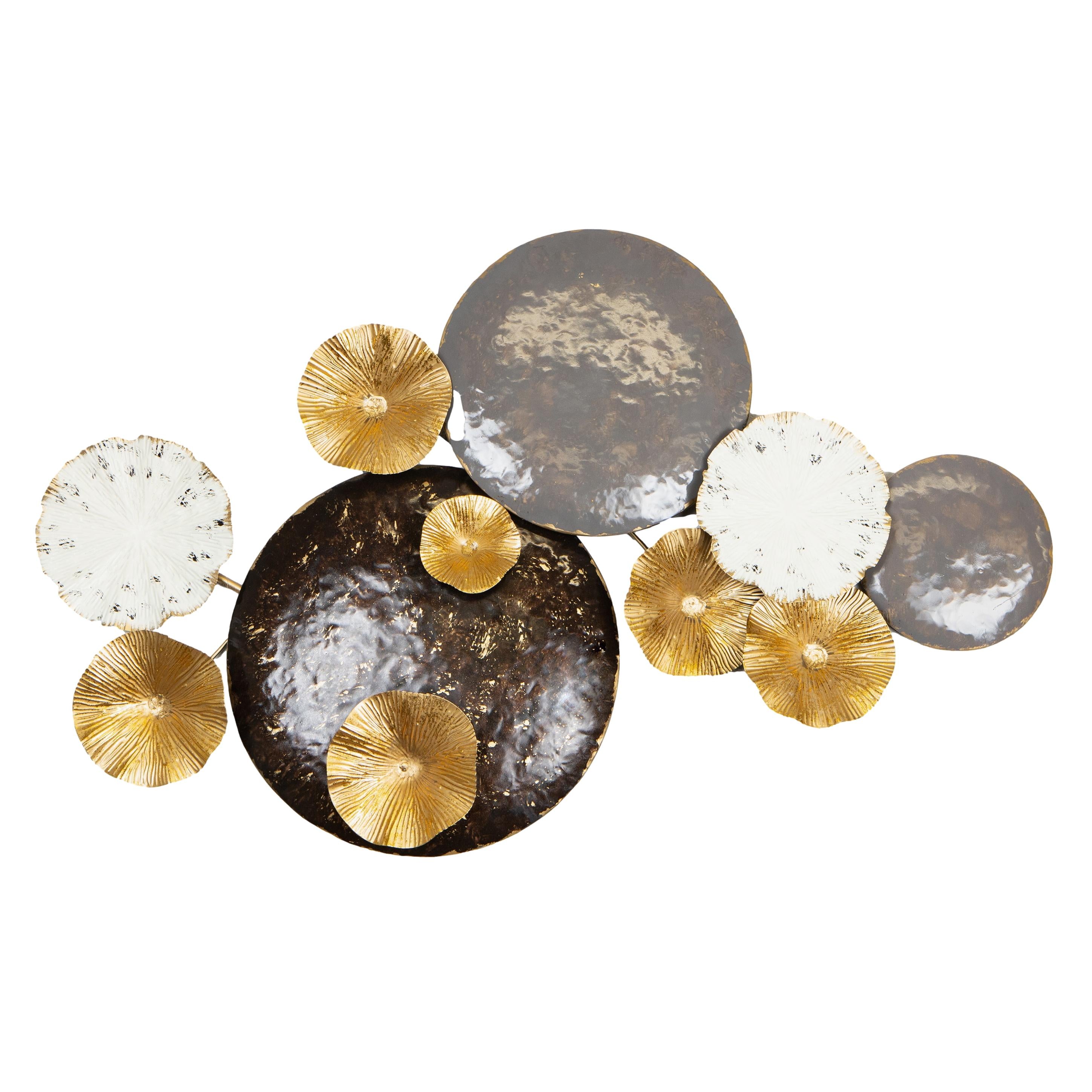 PEÇA METAL CINZA/DOURADA 96X55CM