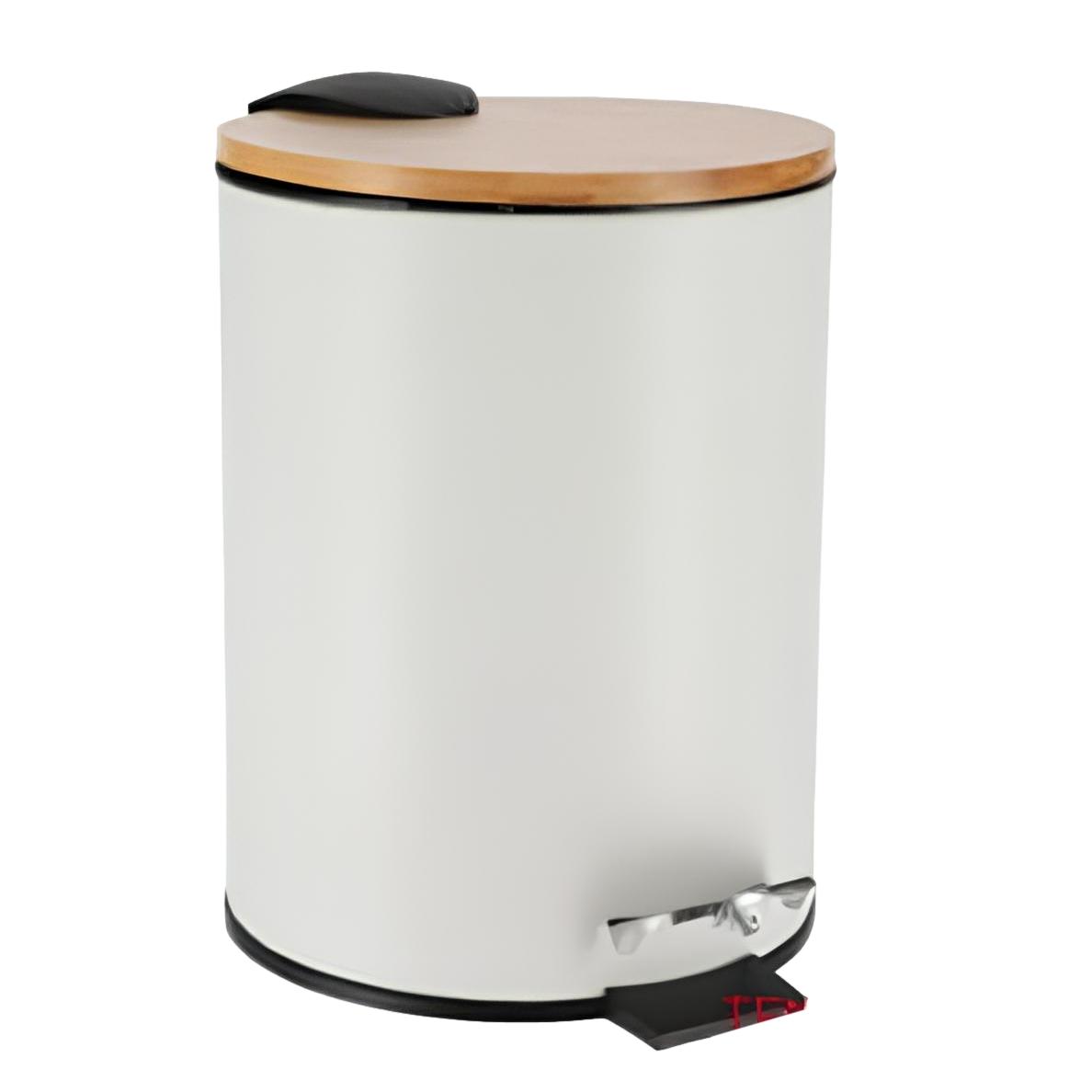 BALDE LIXO BRANCO/BAMBU 3L 17X23CM