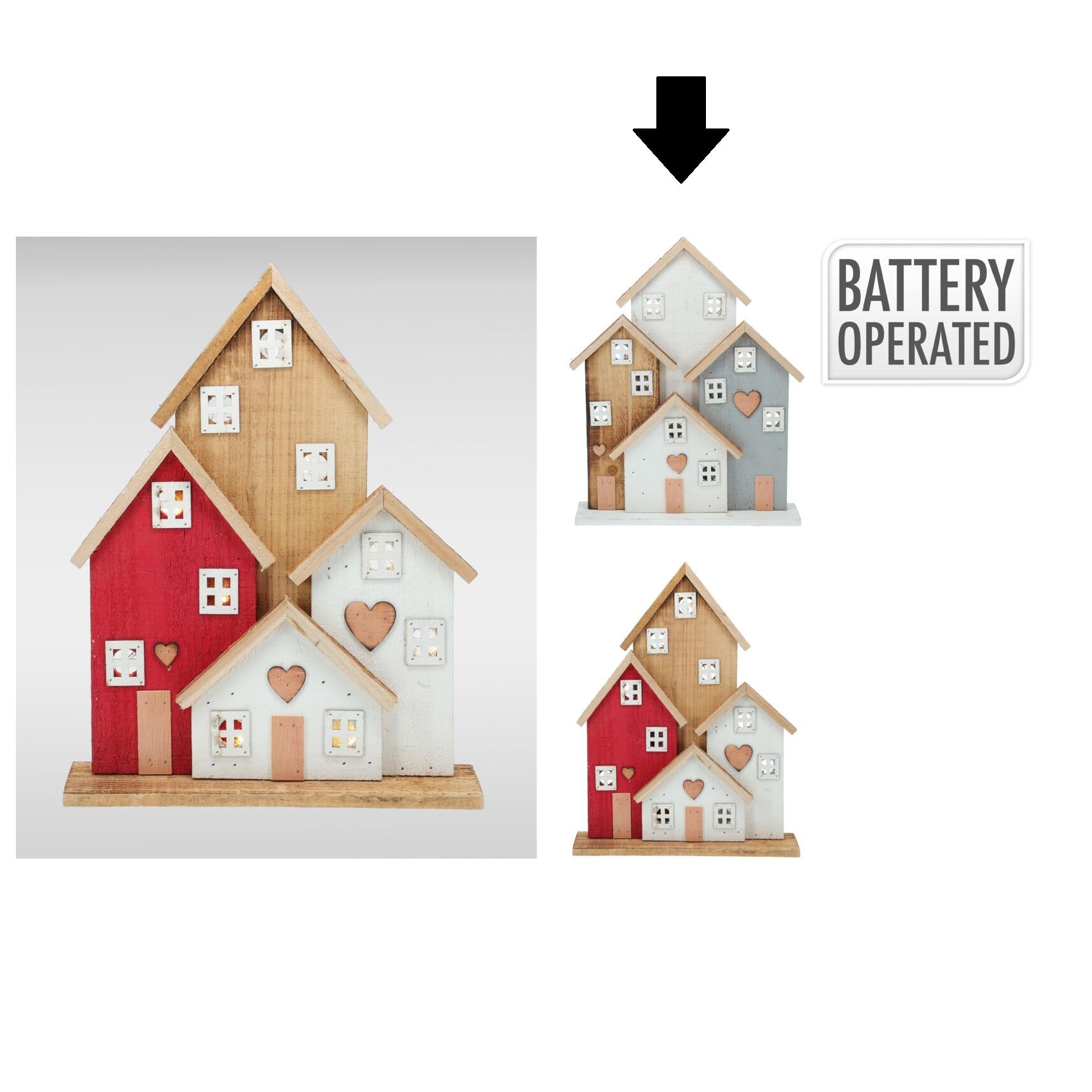 CASAS CINZA/BRANCA C/ LED 41Cm