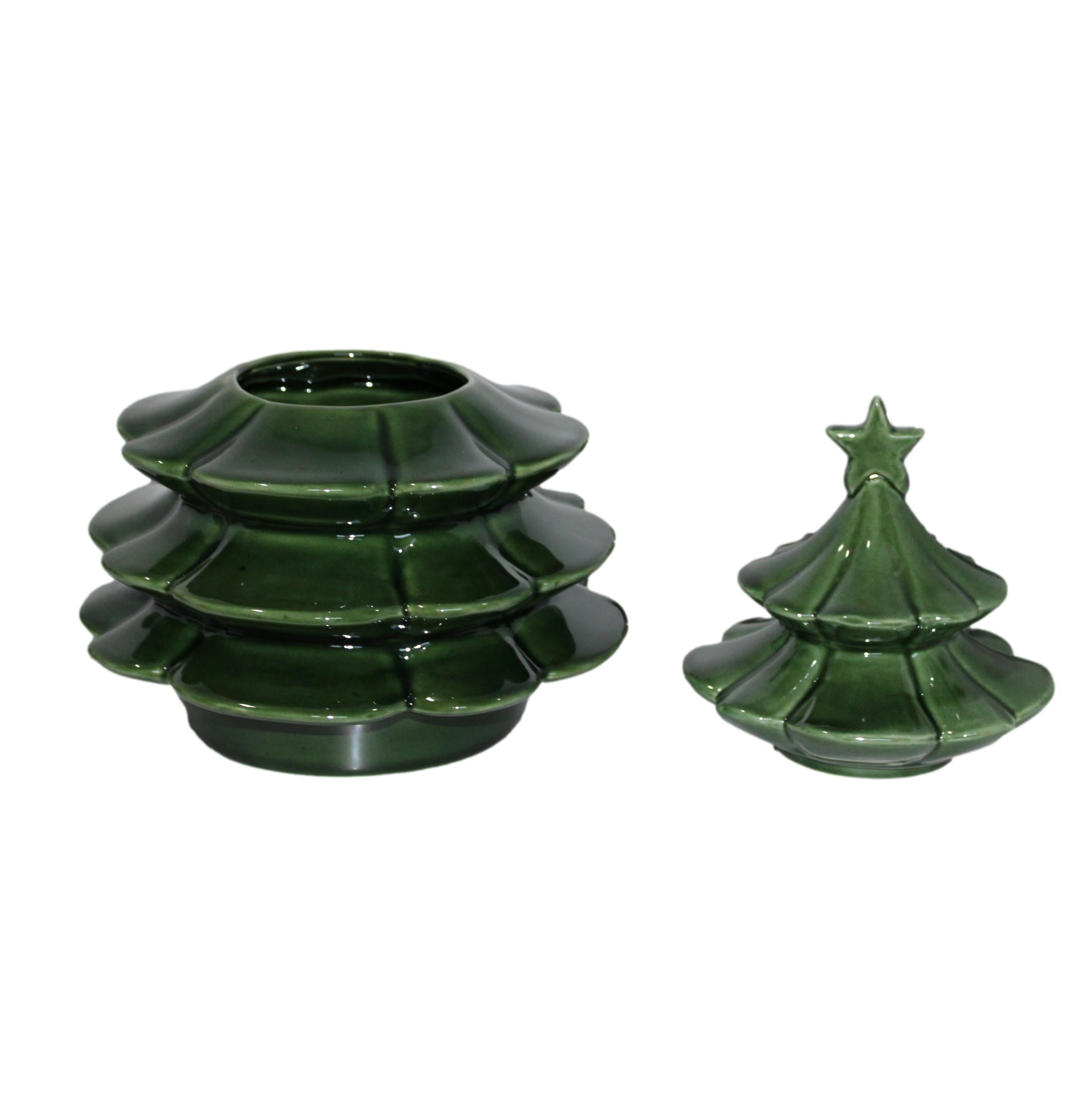 MACETA ARBOL NAVIDAD VERDE 23X27CM