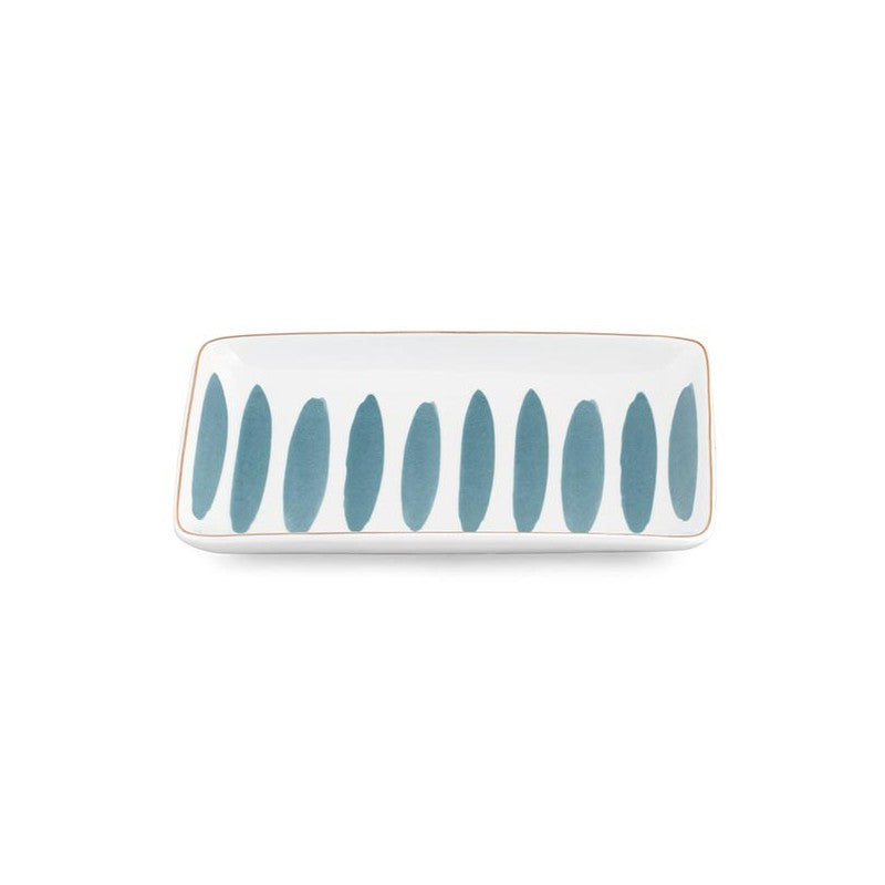 PLATO RAYAS AZUL 19x11,5 CM