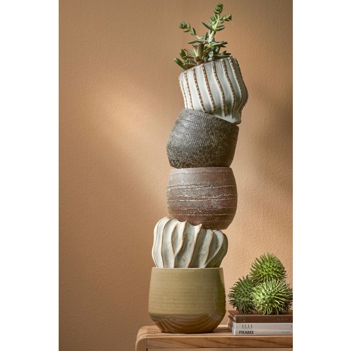 VASO BEGE/CASTANHO 27,5X22Cm