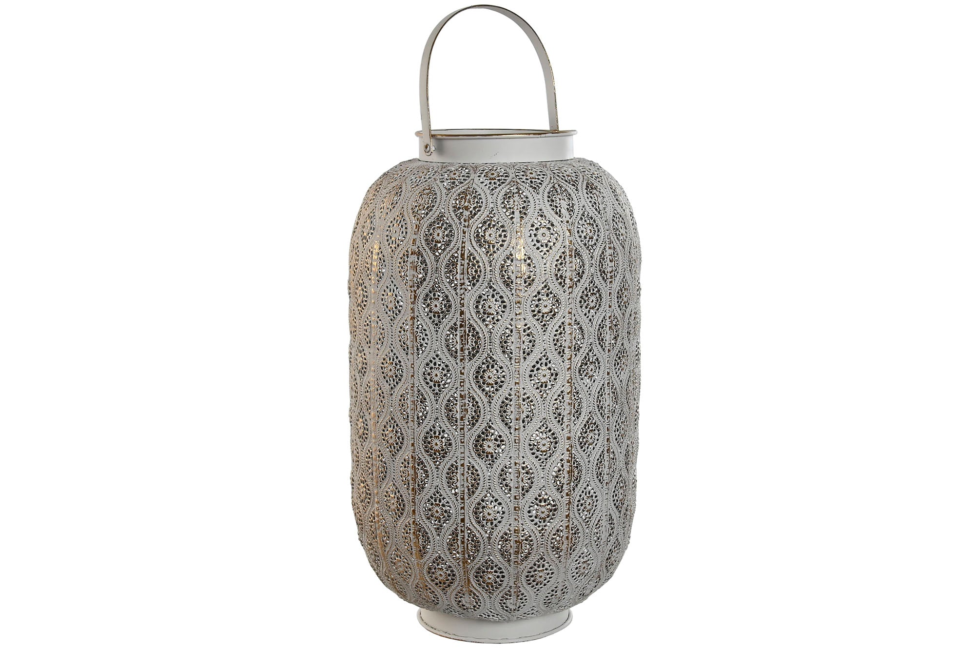 LANTERNA METAL BRANCO 27X27X47CM