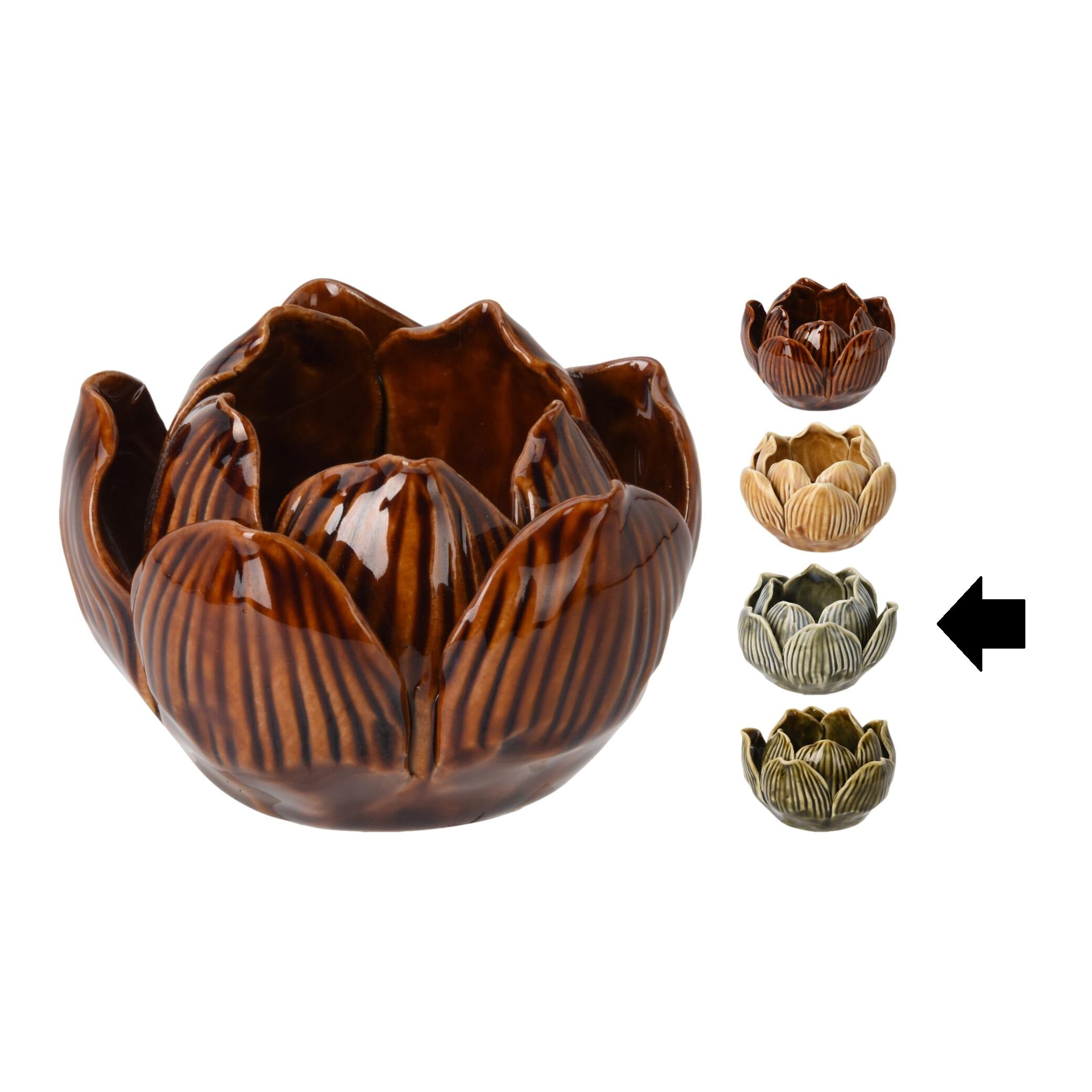 CASTIÇAL FLOR LOTUS VERDE 5,6Cm