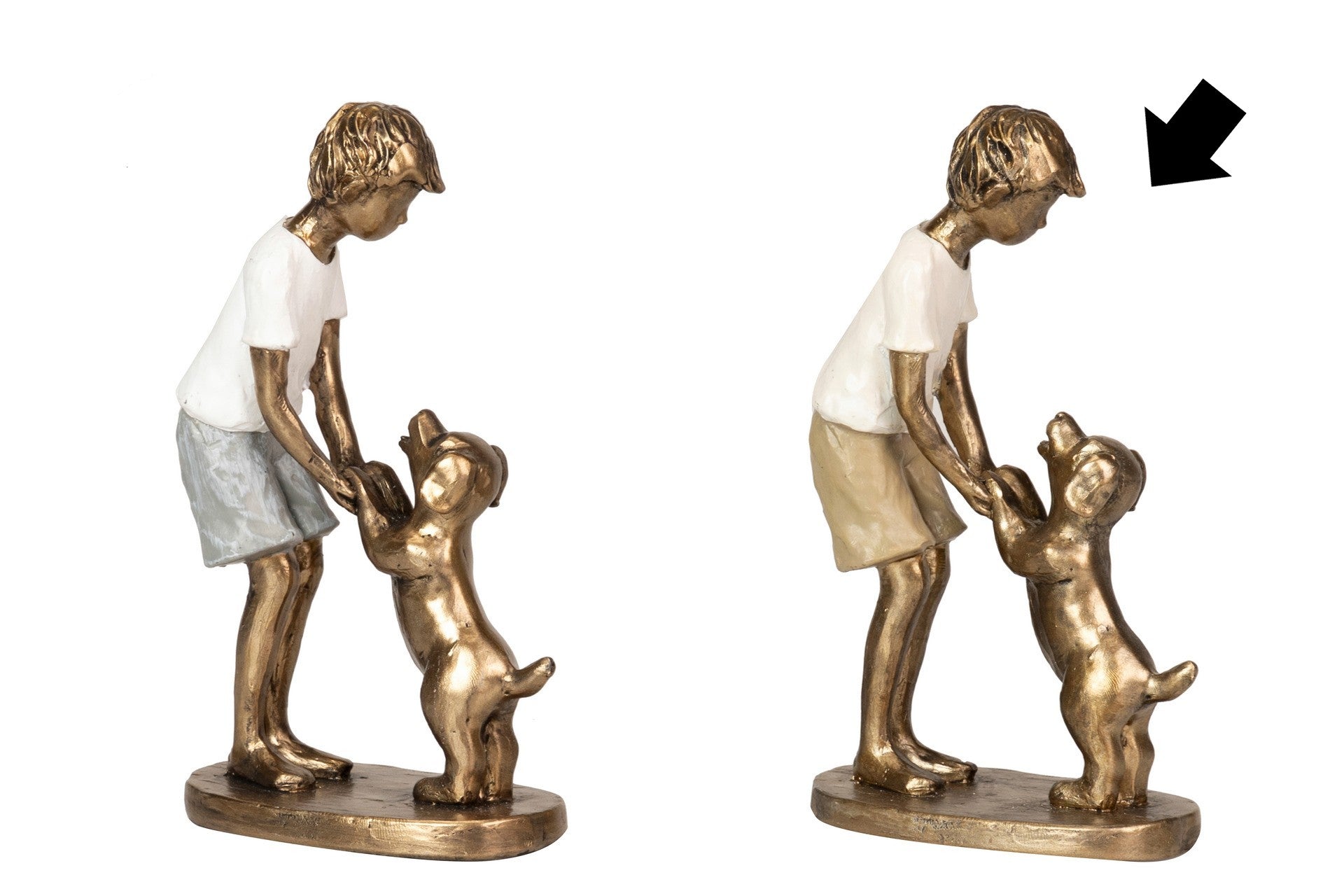 MENINO C/ CÃO BEGE 11X5X15CM