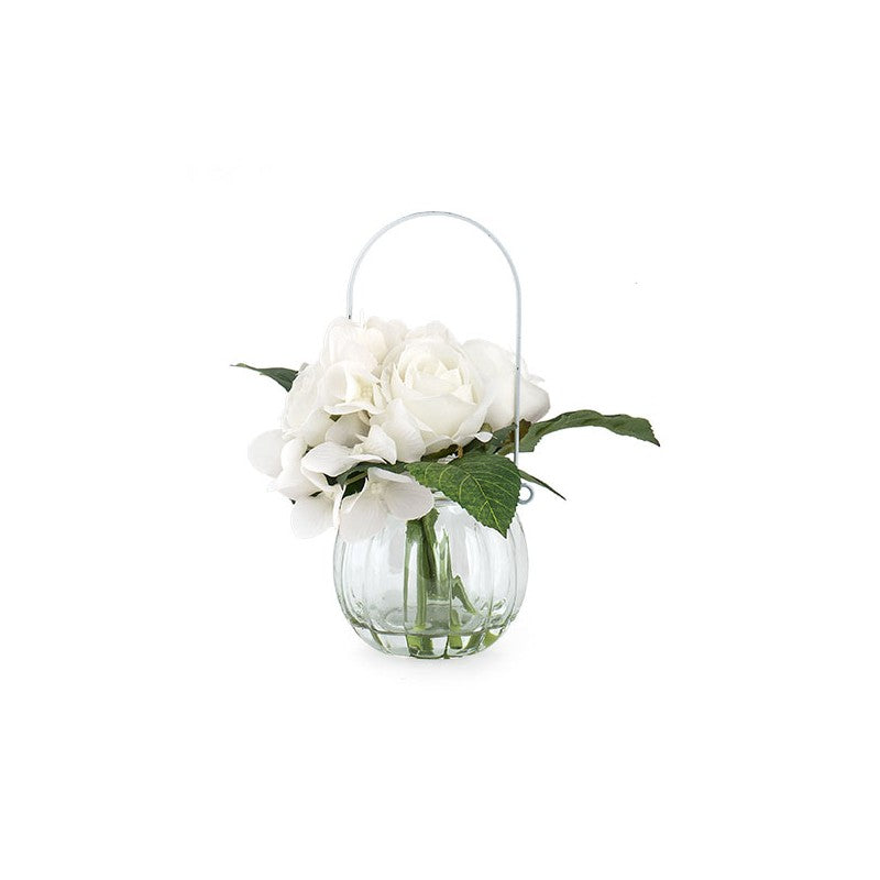 JARRÓN CRISTAL CON FLOR 17,5CM
