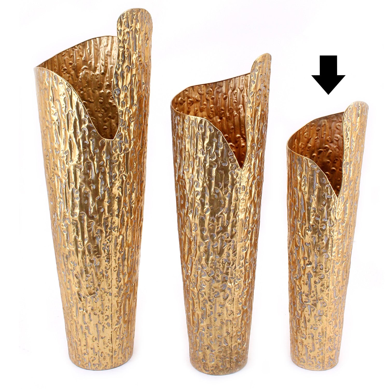 FLOREIRA METAL DOURADA 69X19CM