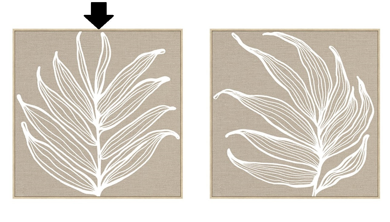 QUADRO FOLHA BEGE/BRANCO 83X83Cm