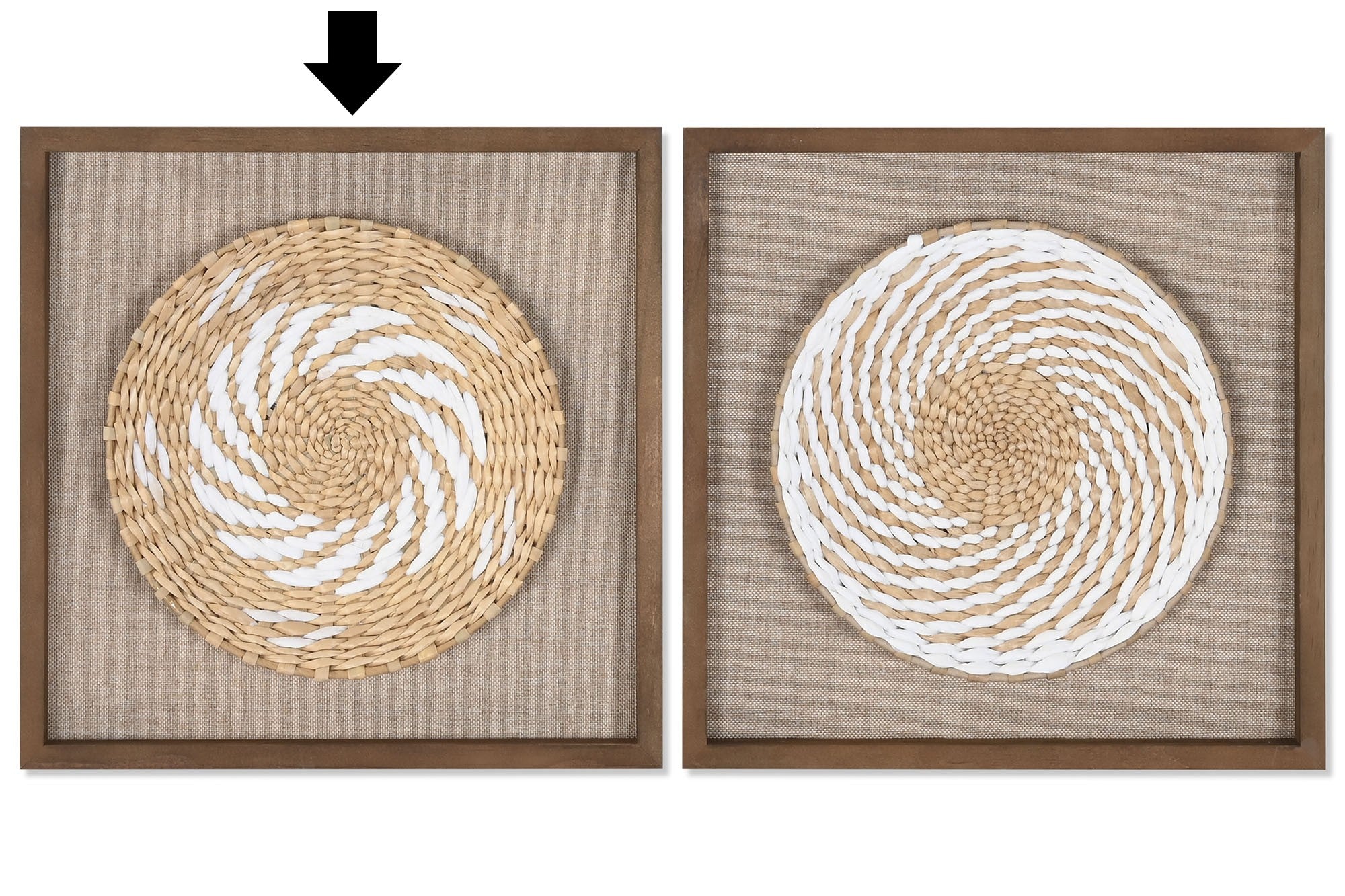 QUADRO RÁFIA 35x35CM