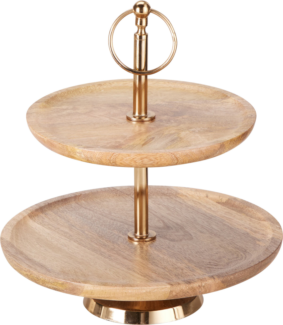 SUPORTE X2 MADEIRA/DOURADO 28Cm