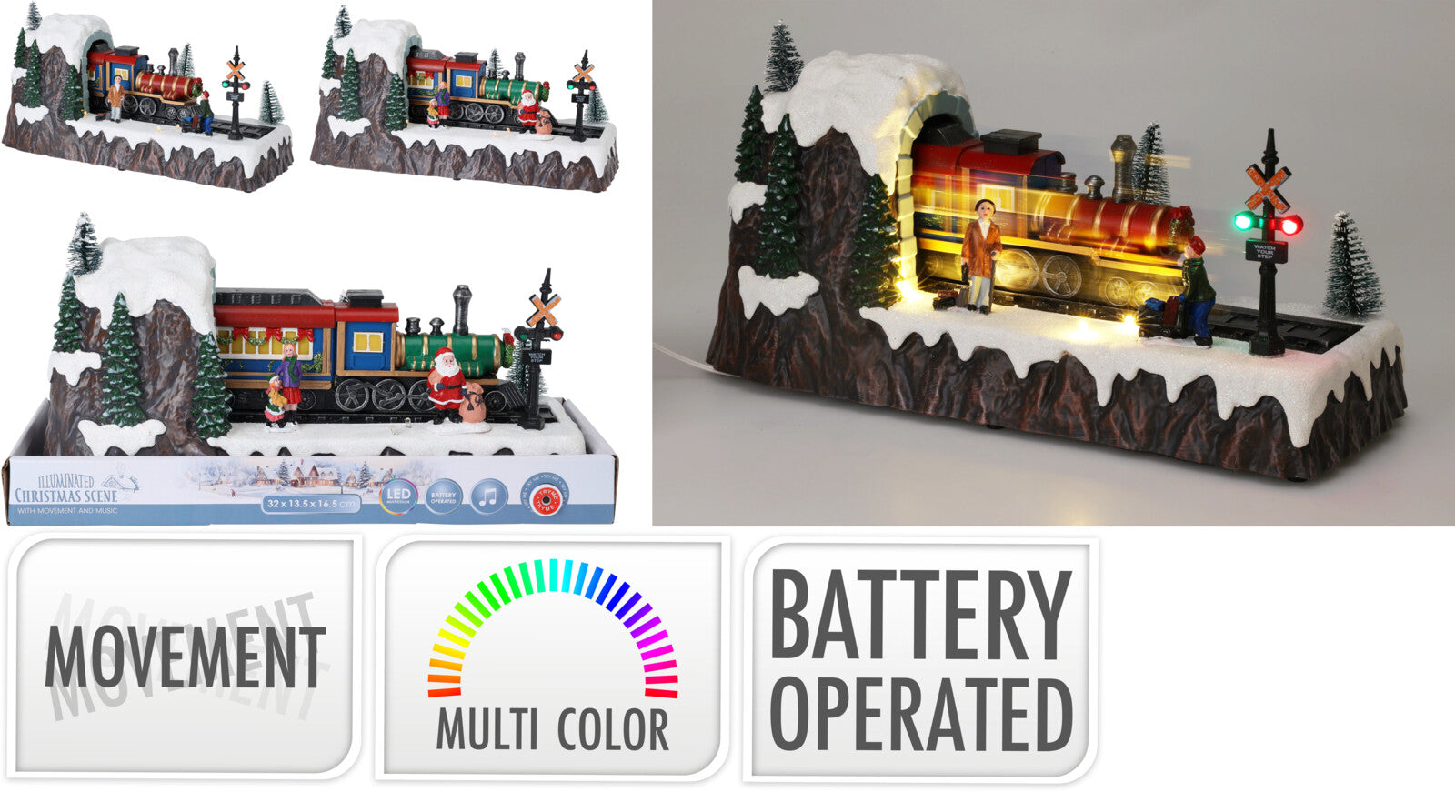 COMBOIO NATAL C/ LED 32X13,5X16,5Cm