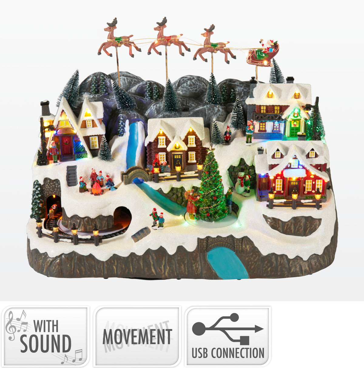 VILA NATAL C/ LED E MÚSICA 59Cm