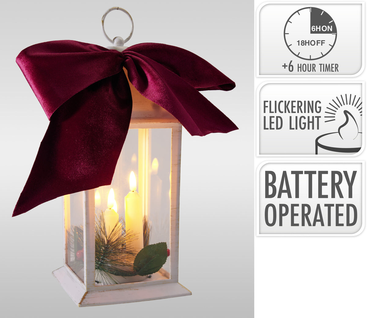LANTERNA BRANCA C/ LED 30Cm