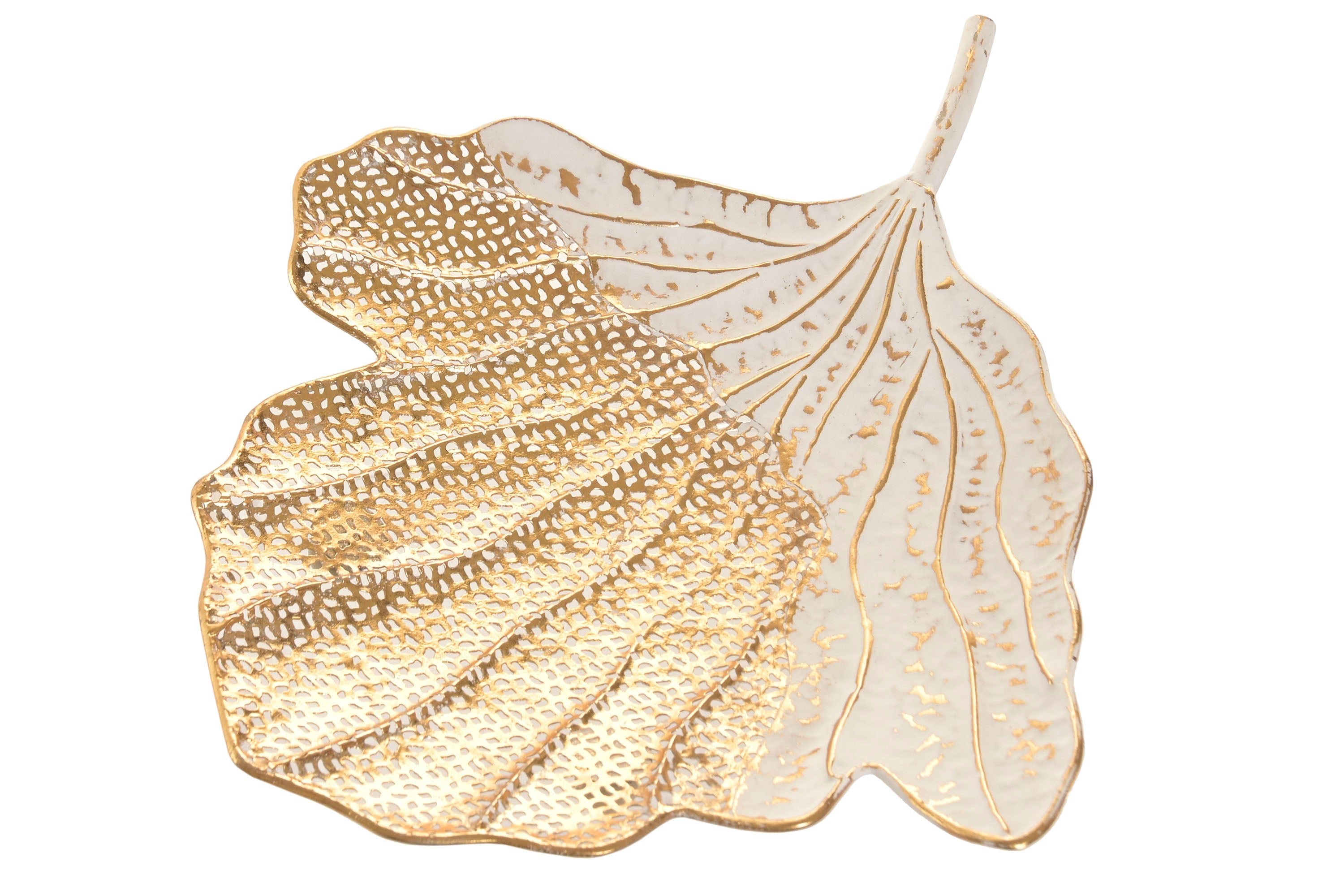 CENTRO MESA BRANCO/DOURADO 65,5X50Cm