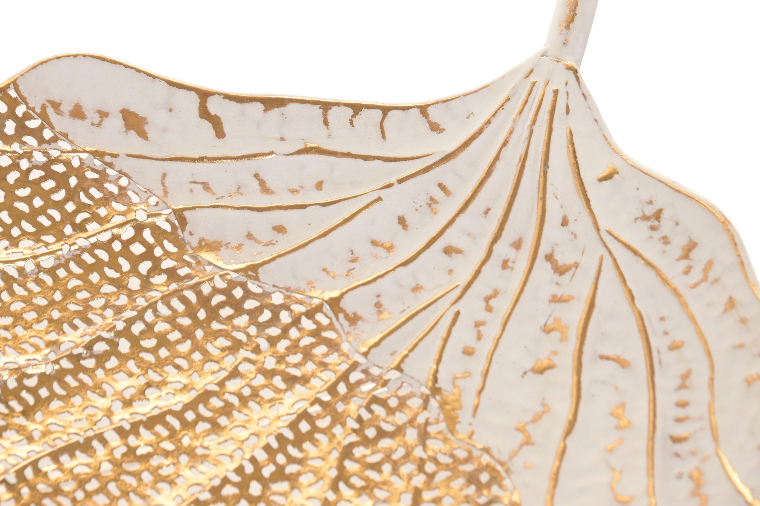 CENTRO MESA BRANCO/DOURADO 65,5X50Cm