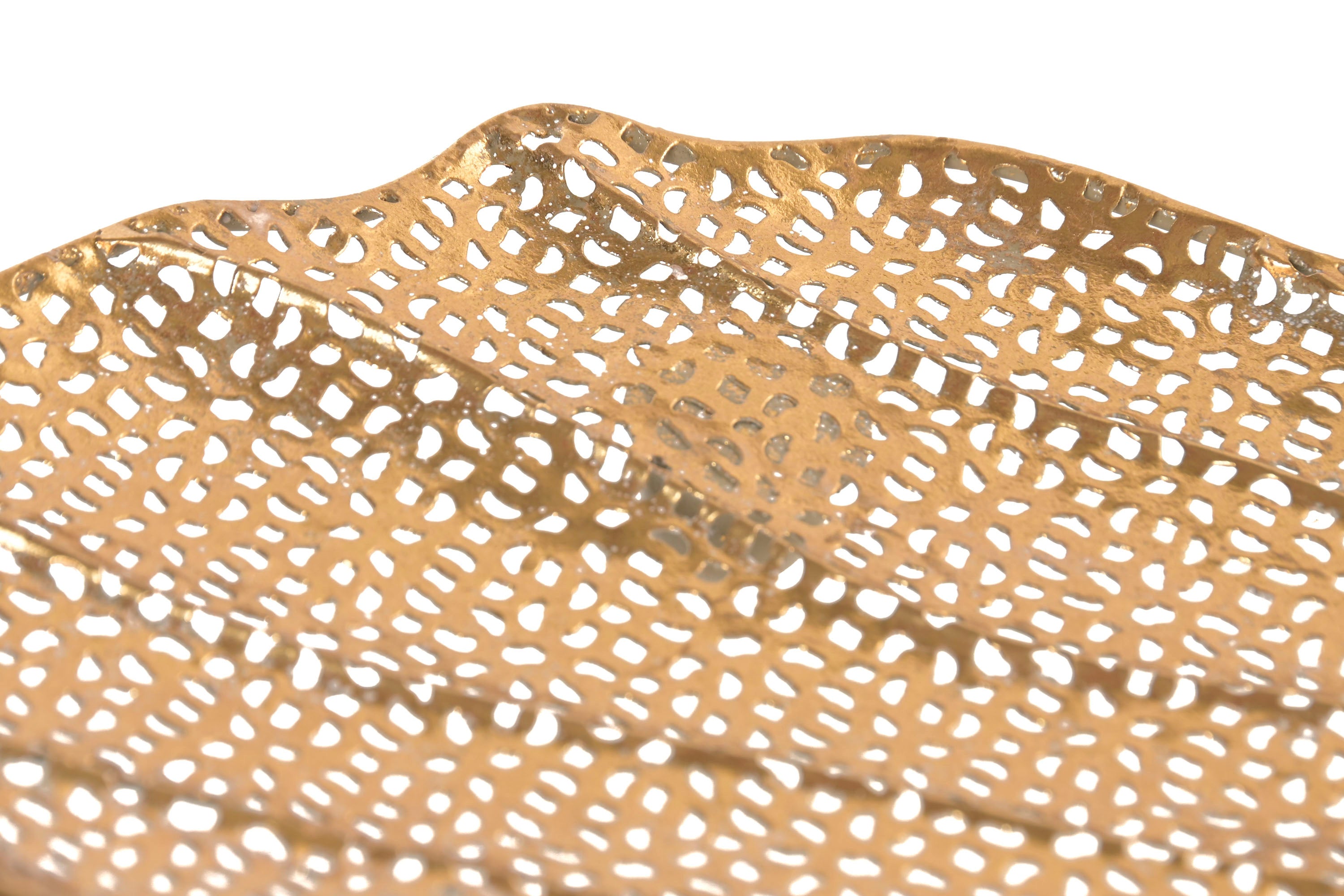 CENTRO MESA BRANCO/DOURADO 40X33Cm