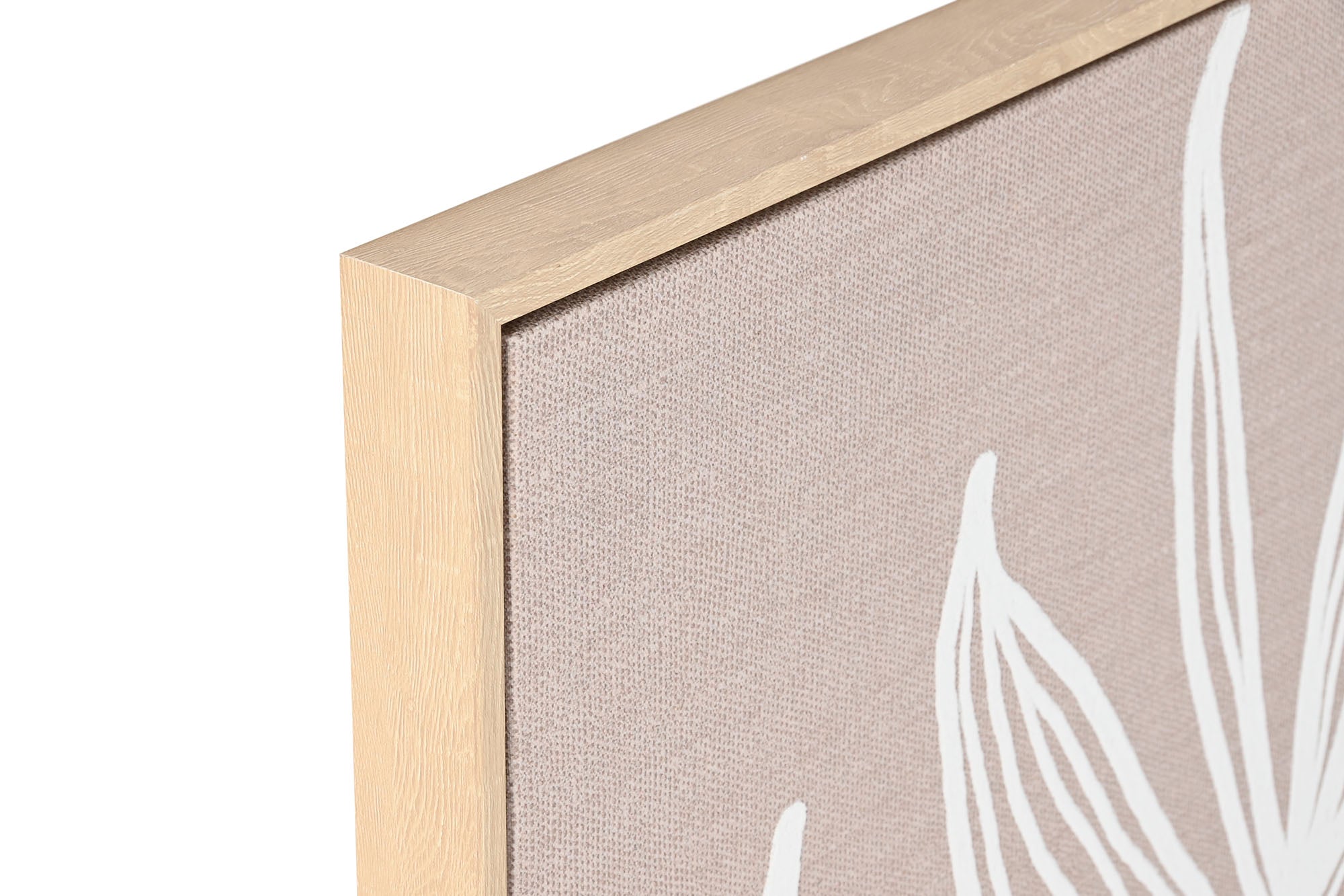 QUADRO FOLHA BEGE/BRANCO 83X83Cm