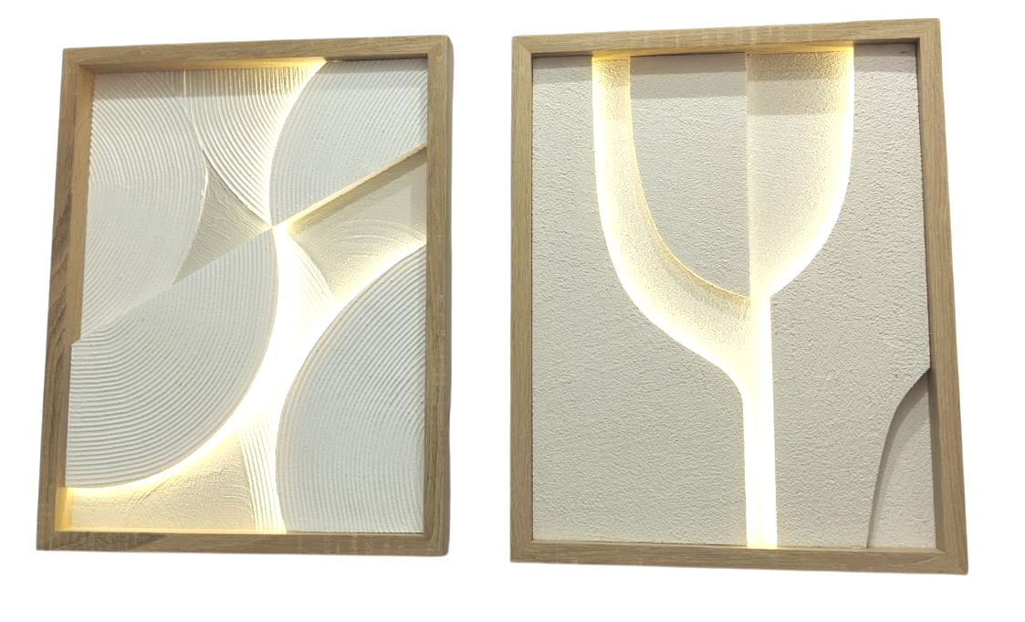 QUADRO ABSTRATO C/ LED 40X50CM