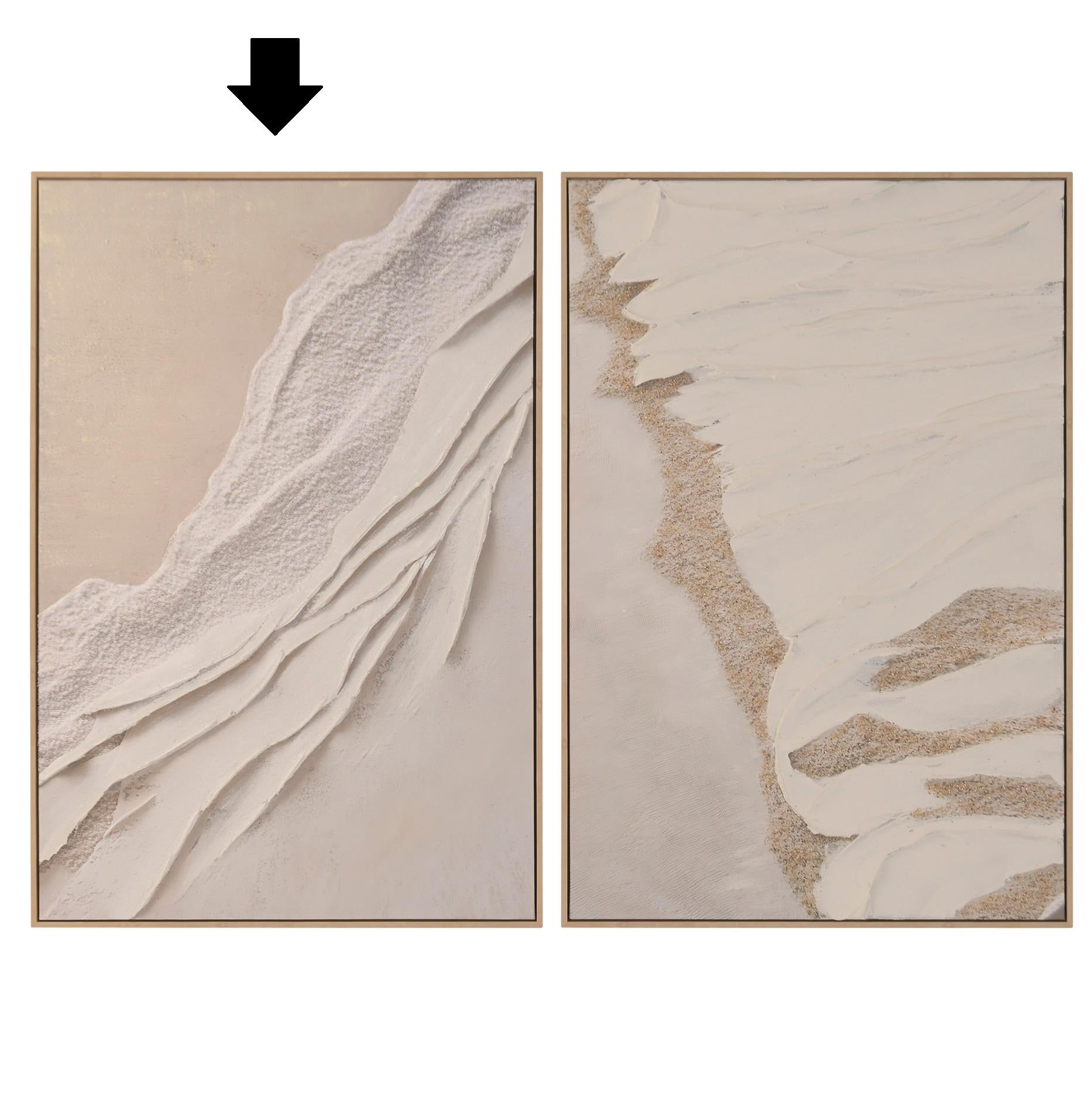 QUADRO ABSTRATO BEGE 83X123Cm