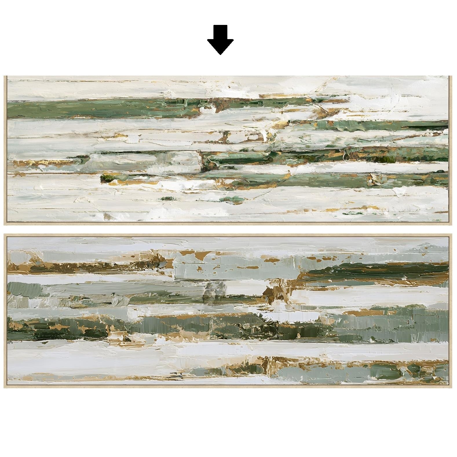 QUADRO ABSTRATO VERDE 153X53Cm