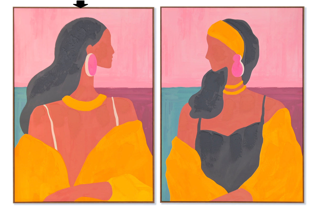 QUADRO MULHER COLORIDO 100X140Cm