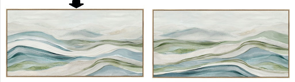 QUADRO ABSTRATO AZUL/VERDE 140X70Cm