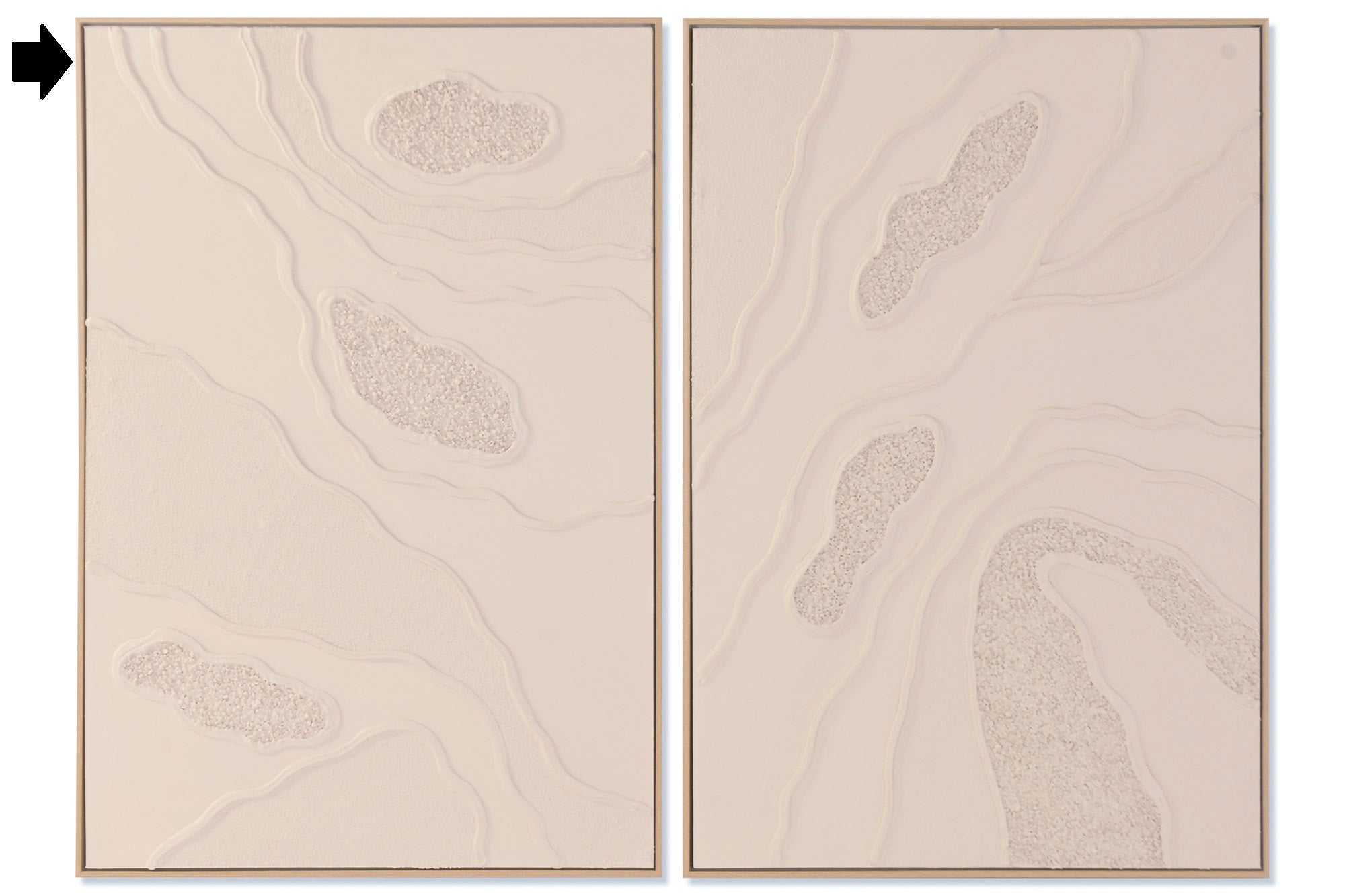 CUADRO ABSTRACTO BEIGE 62X92Cm
