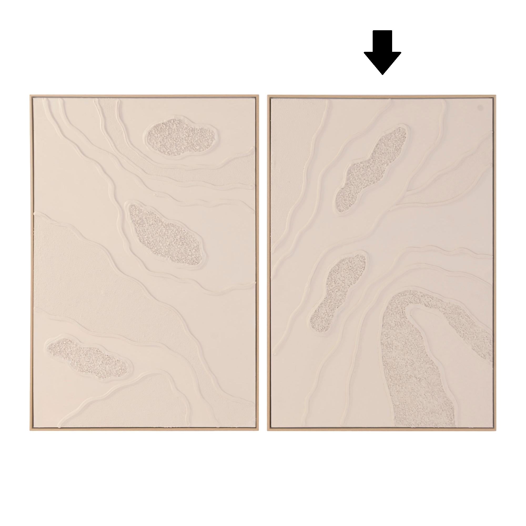 QUADRO ABSTRATO BEGE 62X92Cm