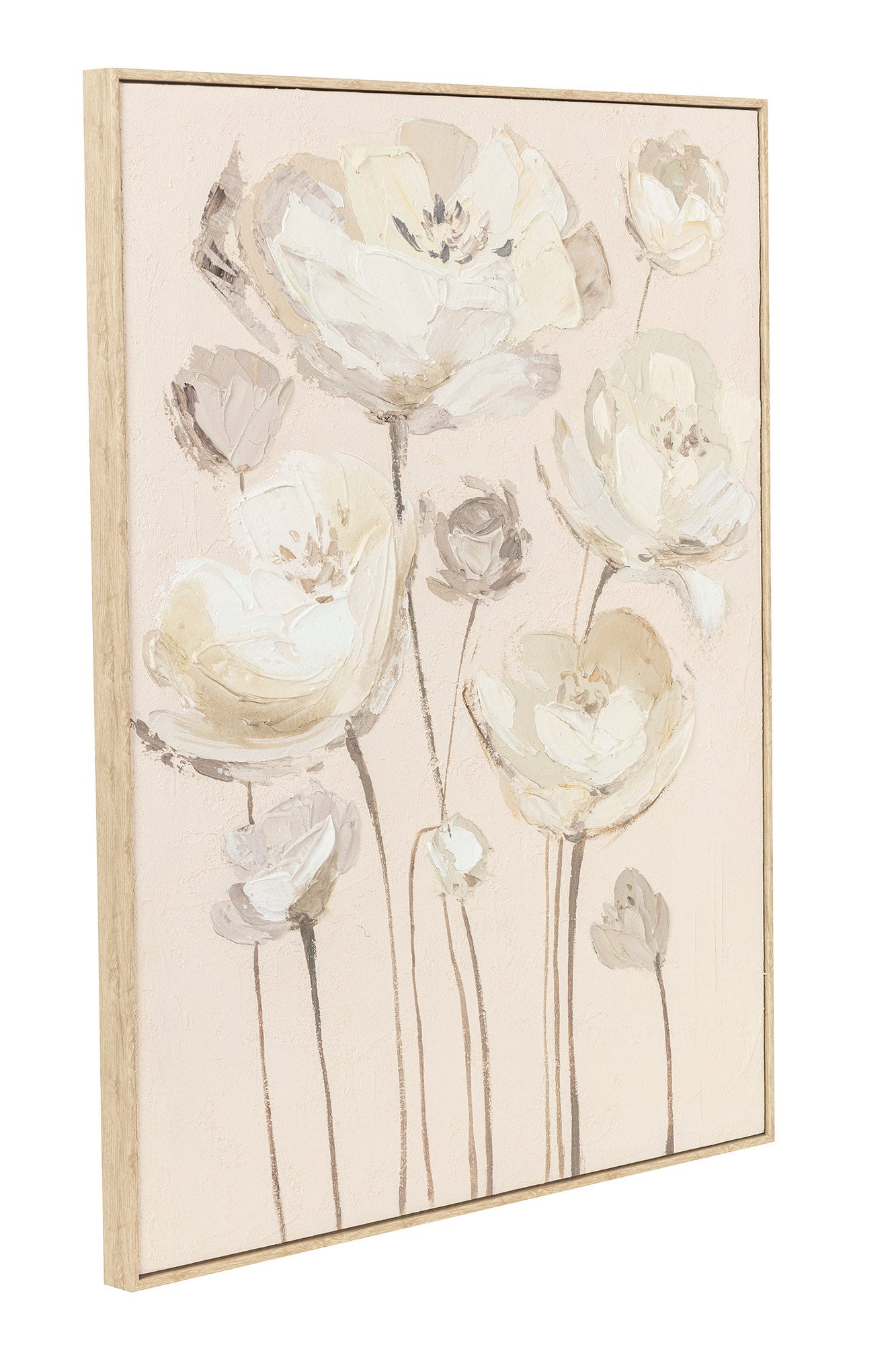 QUADRO FLORES BEGE 82X101Cm