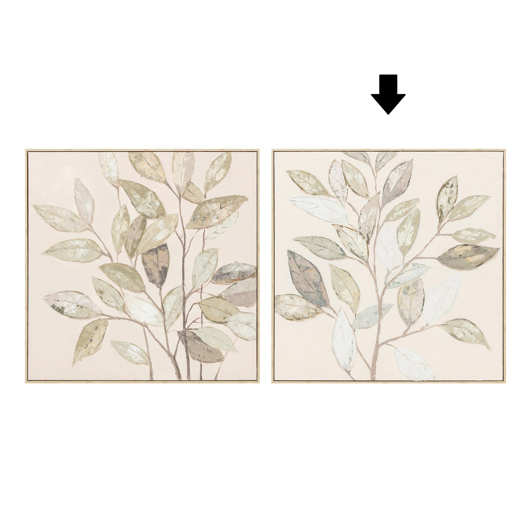 QUADRO FOLHAS 82X82Cm