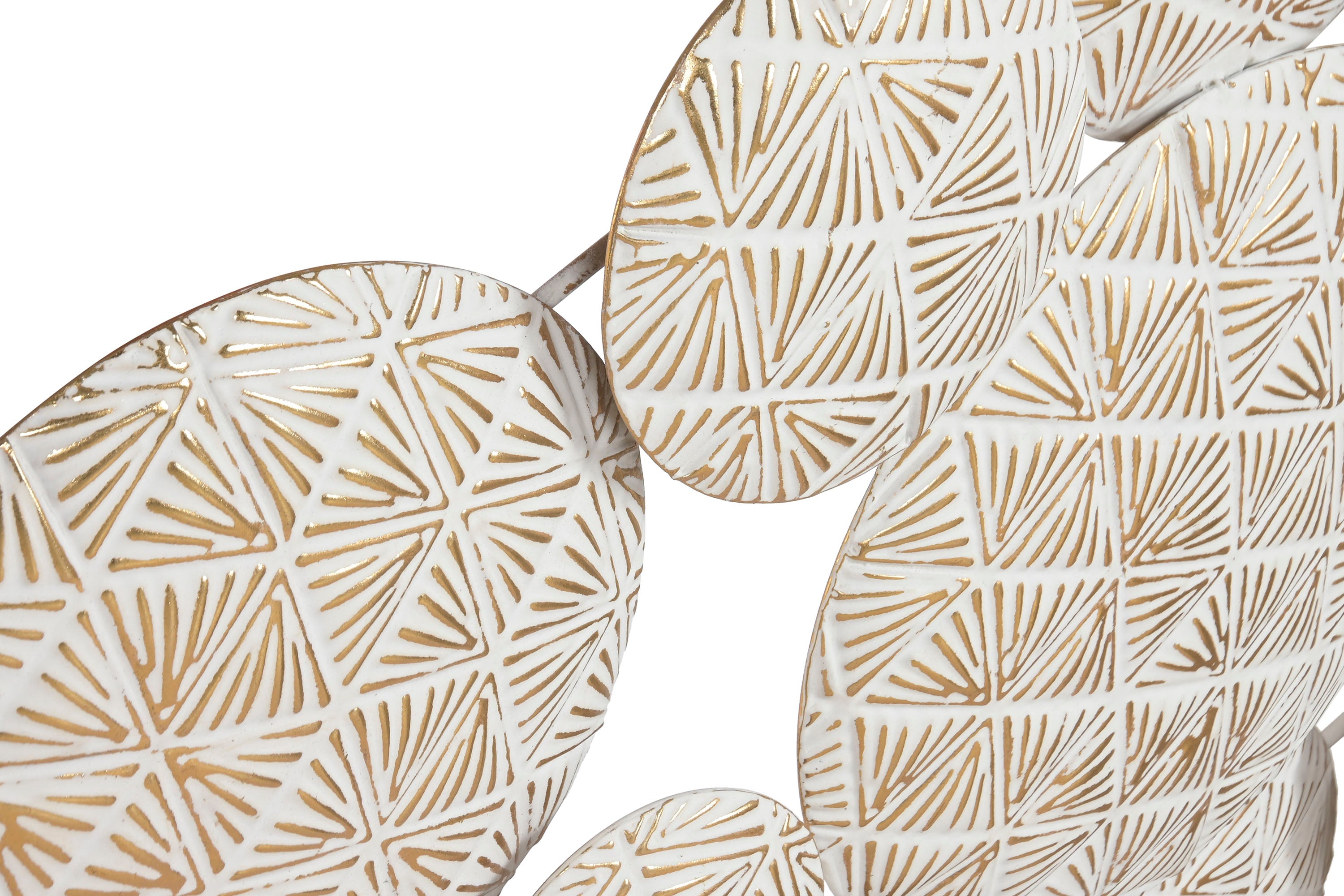 PEÇA METAL BRANCA/DOURADA 102X74Cm