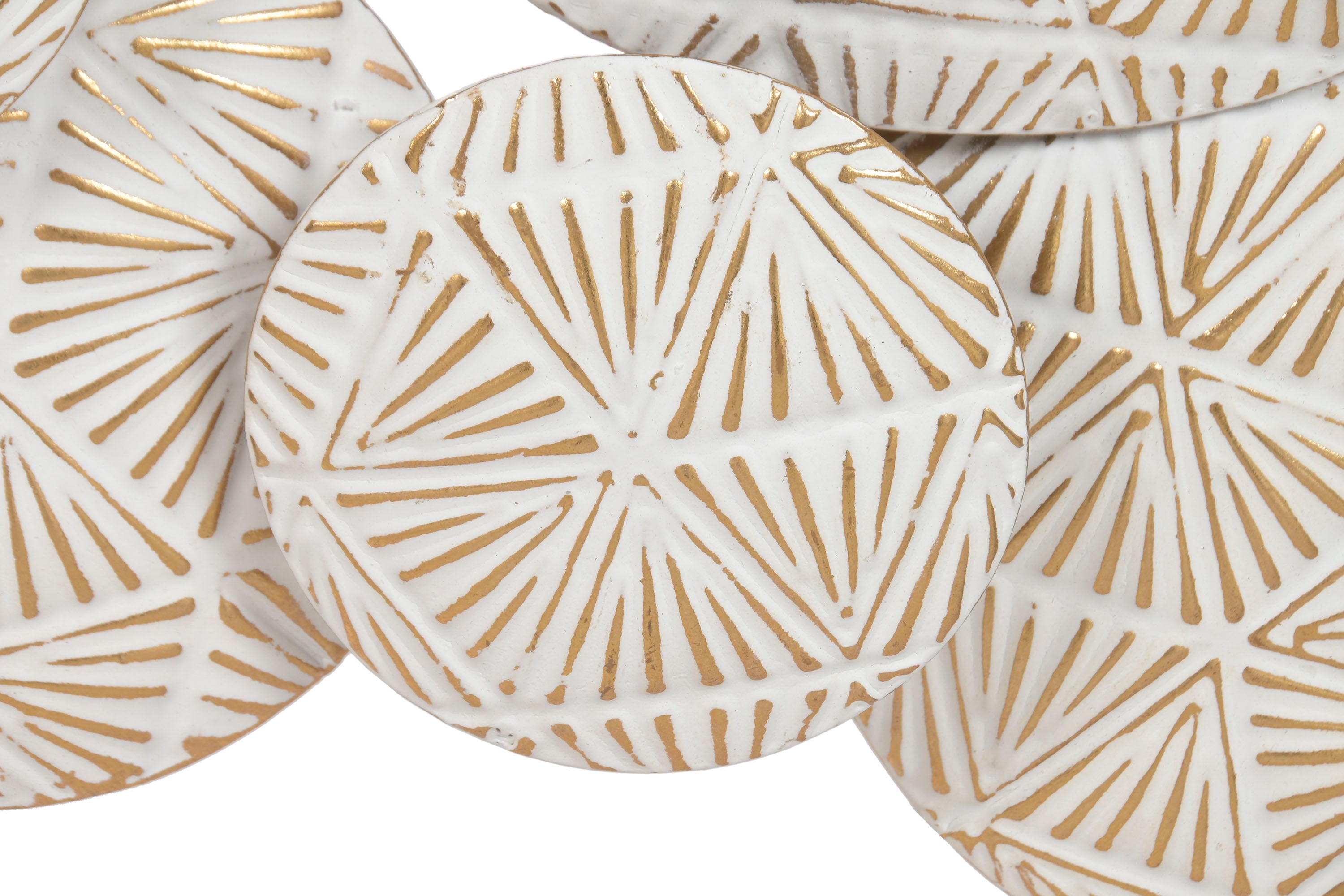 PEÇA METAL BRANCA/DOURADA 102X74Cm