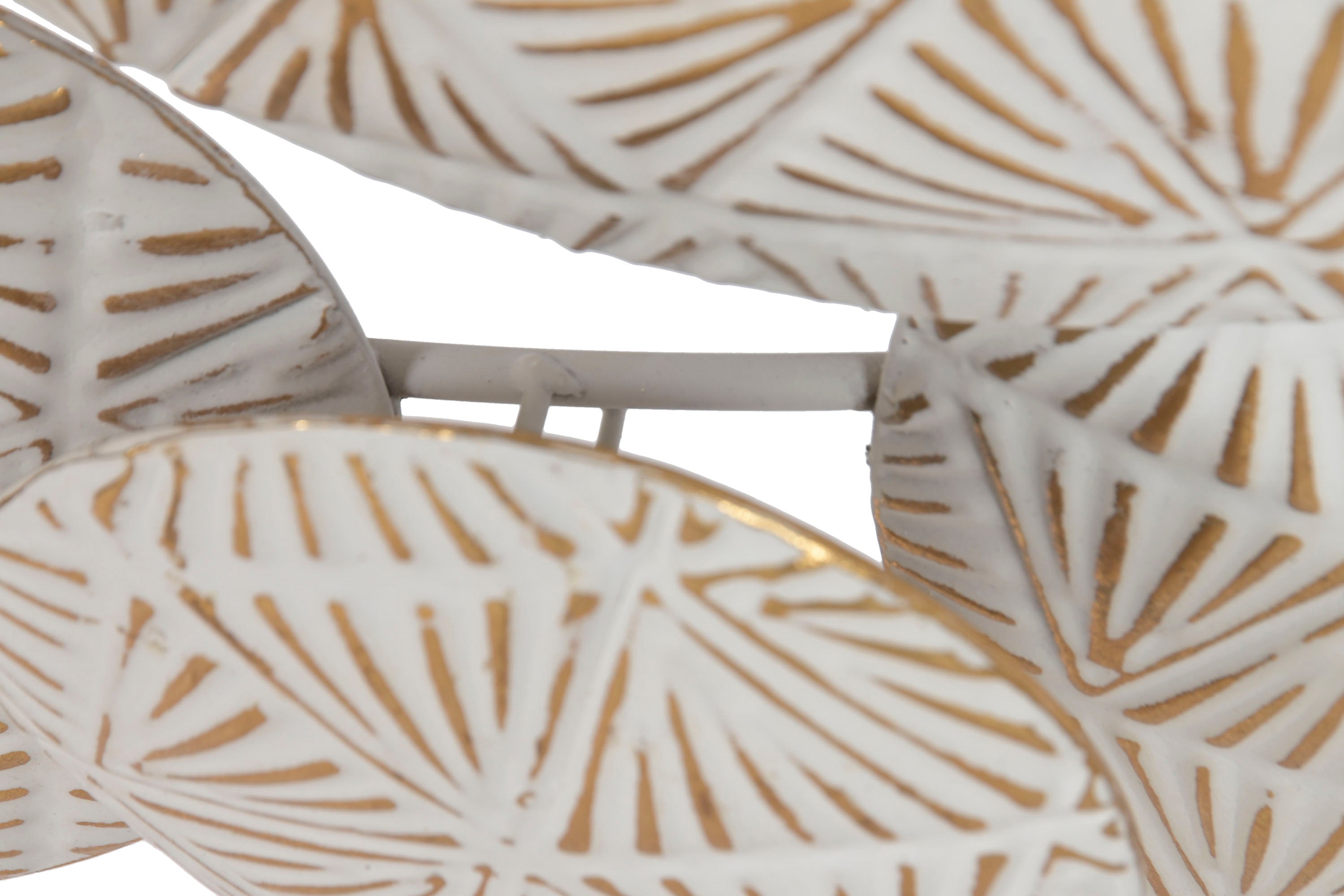 PEÇA METAL BRANCA/DOURADA 102X74Cm