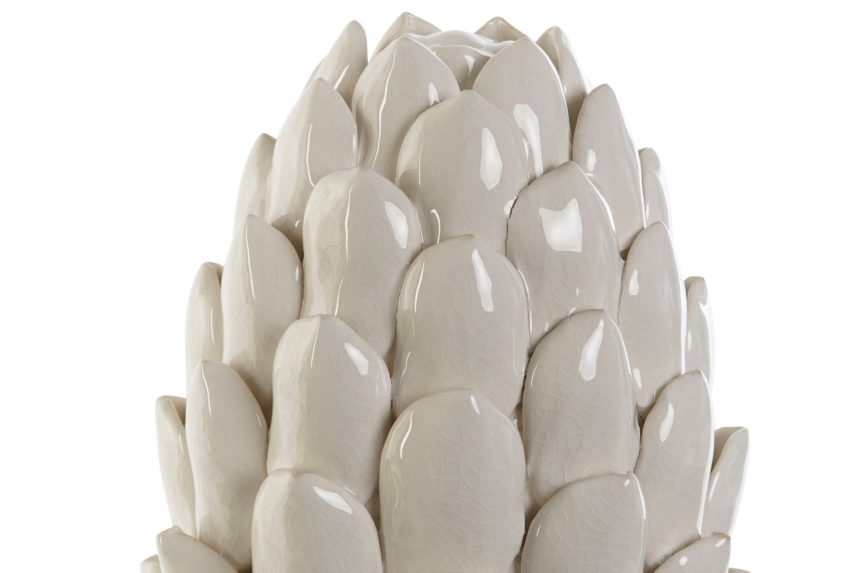 ESTATUETA ANANÁS BRANCO 15X15X32Cm