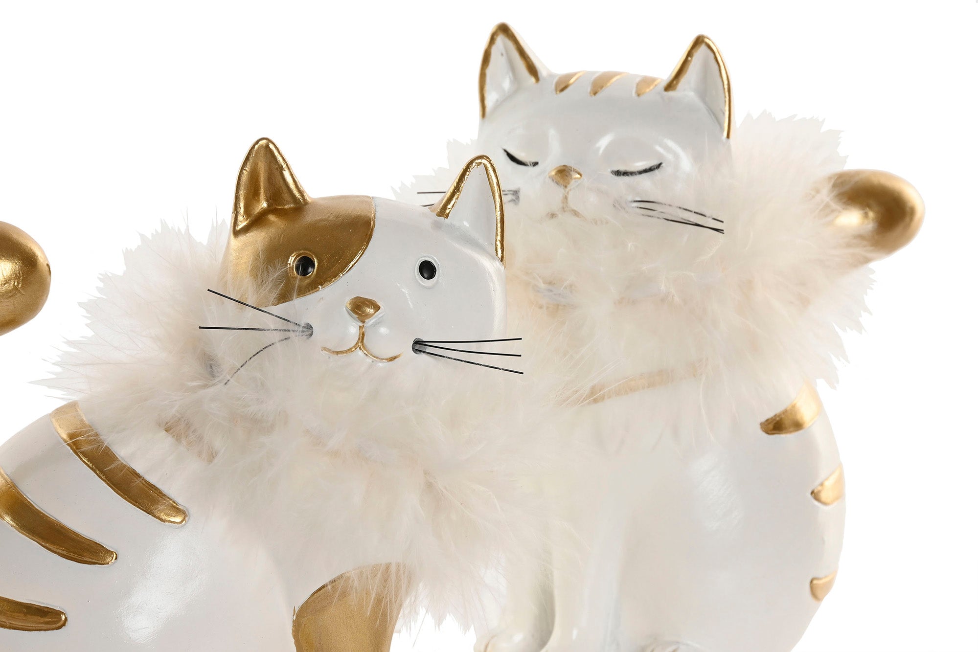GATO BRANCO/DOURADO 8,5X7,5X11,5Cm